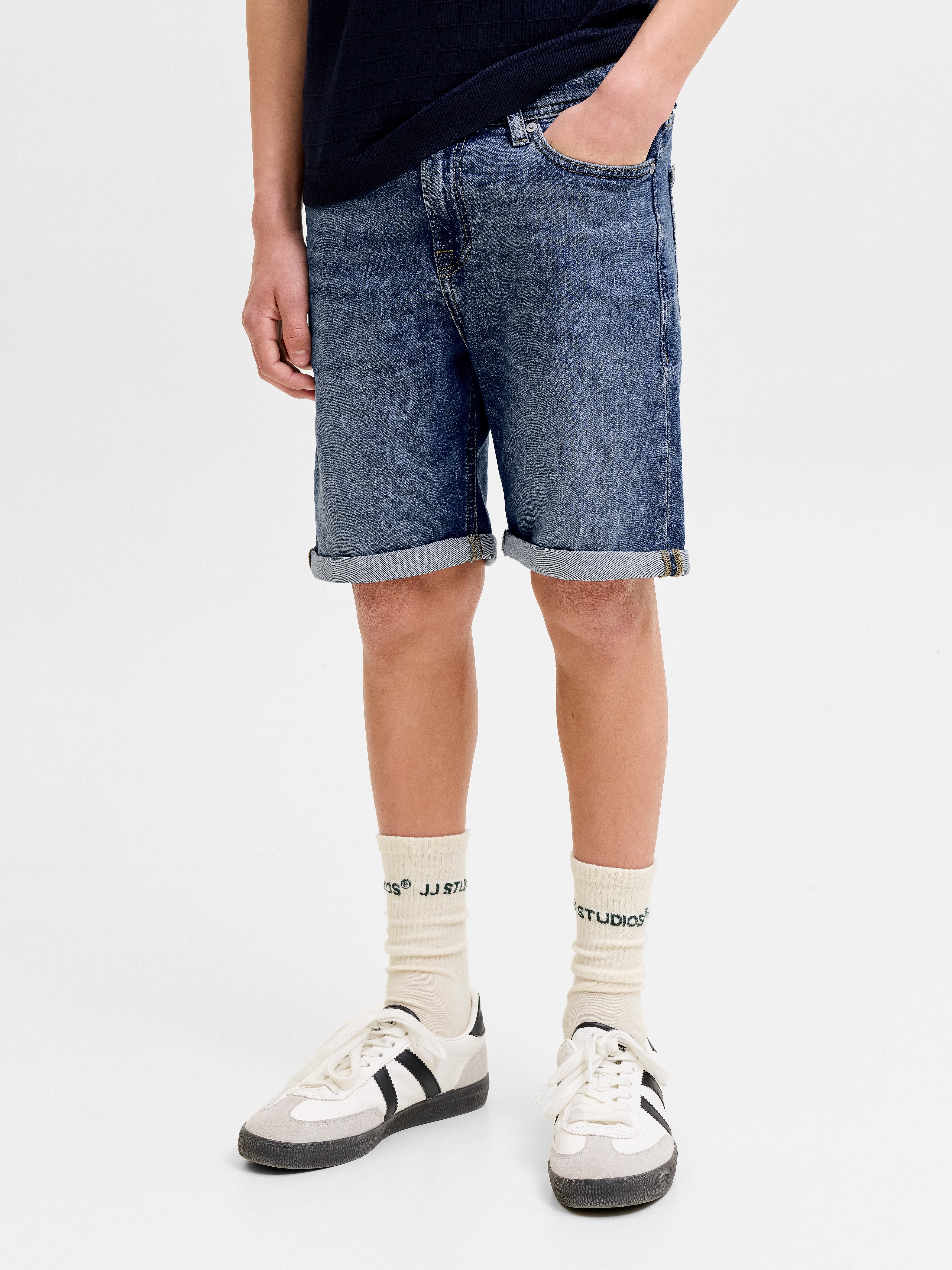 Jack & Jones Junior Shorts "JJIRICK bequem mit mittlerer Taille für Jungen" unifarben, modisch, regular fit, Web