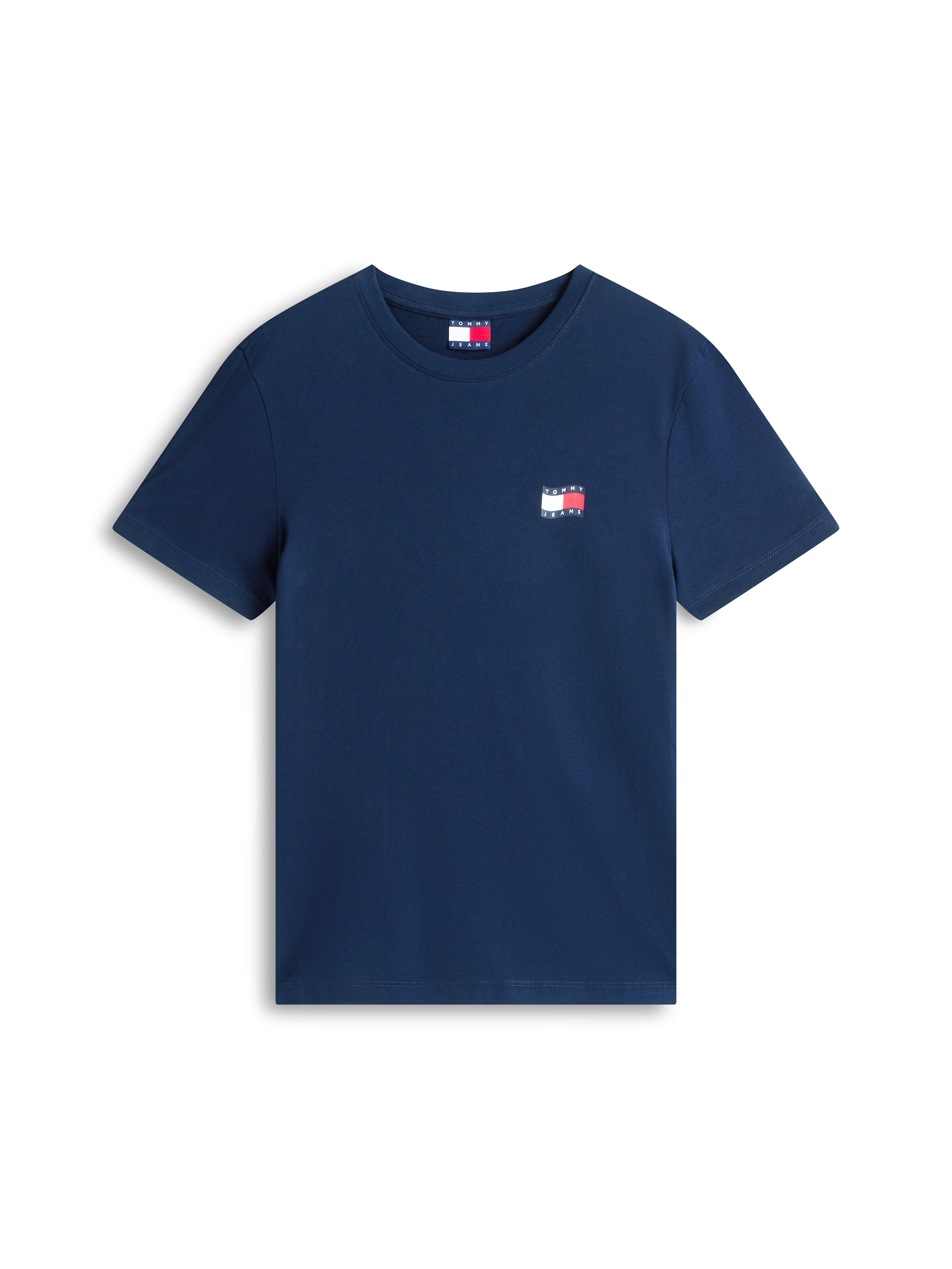 Tommy Jeans Kurzarmshirt »TJW REG WAVY FLAG SS TEE EXT« Tommy Flag-Badge auf Brust, Jersey aus reiner Baumwolle