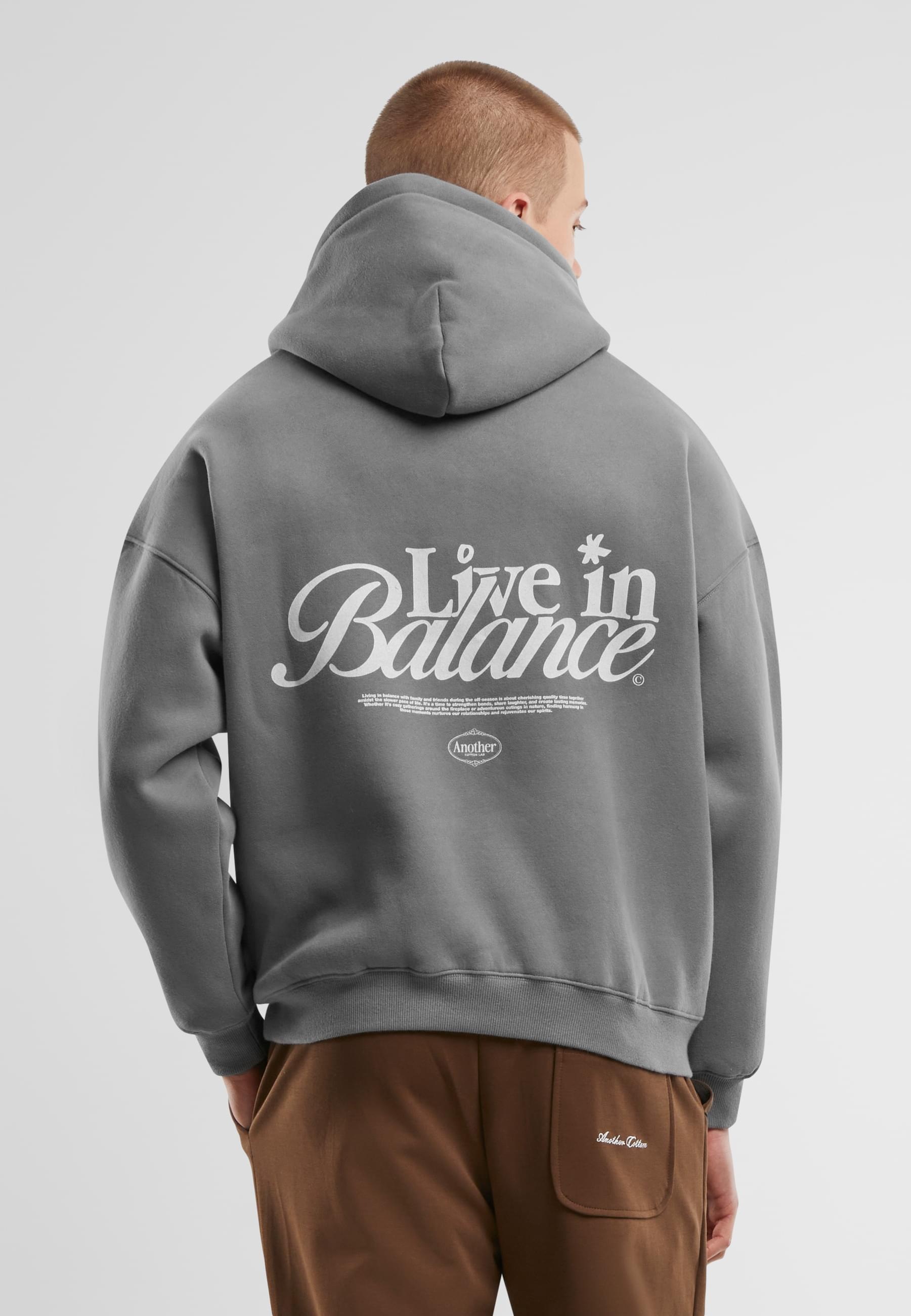 Another Cotton Lab Kapuzensweatshirt »Another Cotton Lab Live in Balance Heavy Oversized Hoodie«, (1 tlg.)
