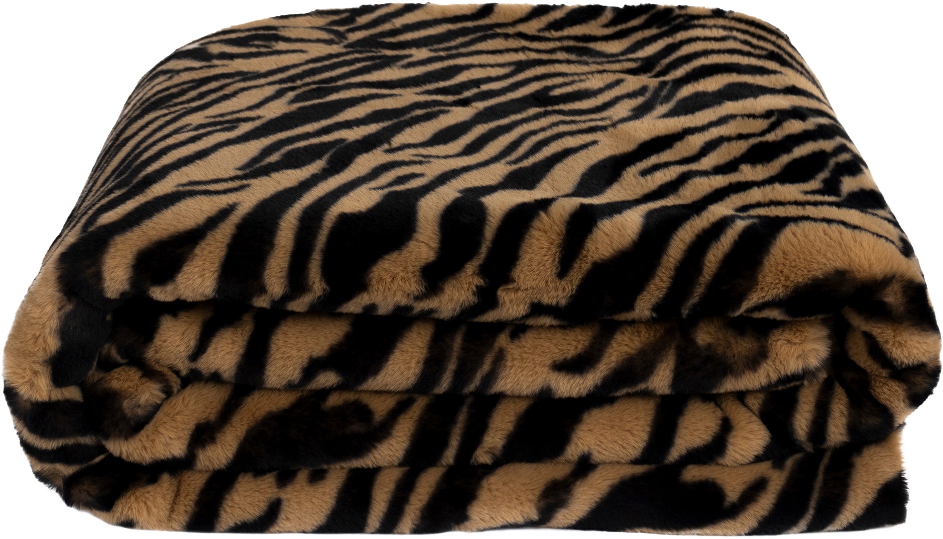 ZOEPPRITZ1828 Wohndecke "Reborn Tiger" luxeriöse Kunstfelldecke in Tiger Optik