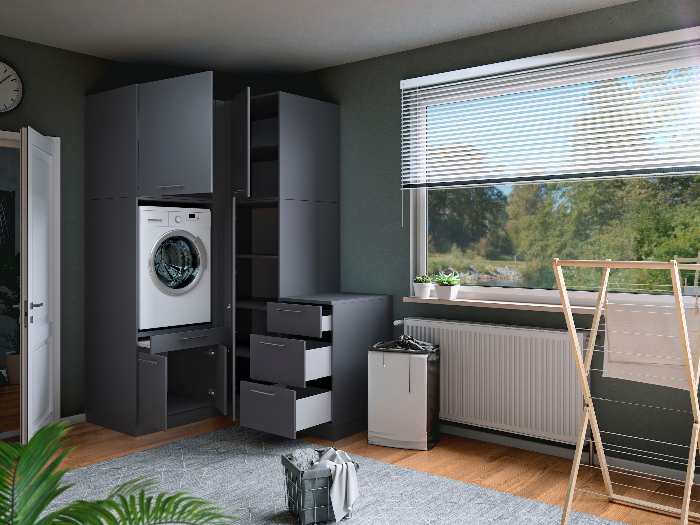 Laundreezy Mehrzweckschrank-Set »Laundreezy, 5-tlg. Mehrzweckschrank-Set B/H/T 150/238/68 cm« 5 Stk. tlg.