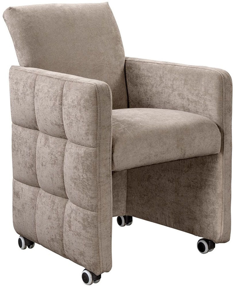 exxpo - sofa fashion Esszimmersessel "Barista, Loungesessel auf Rollen mit hoher Bodenfreiheit" Barista Clubsessel auf Rollen mit schmalen Armlehnen, modernes Design