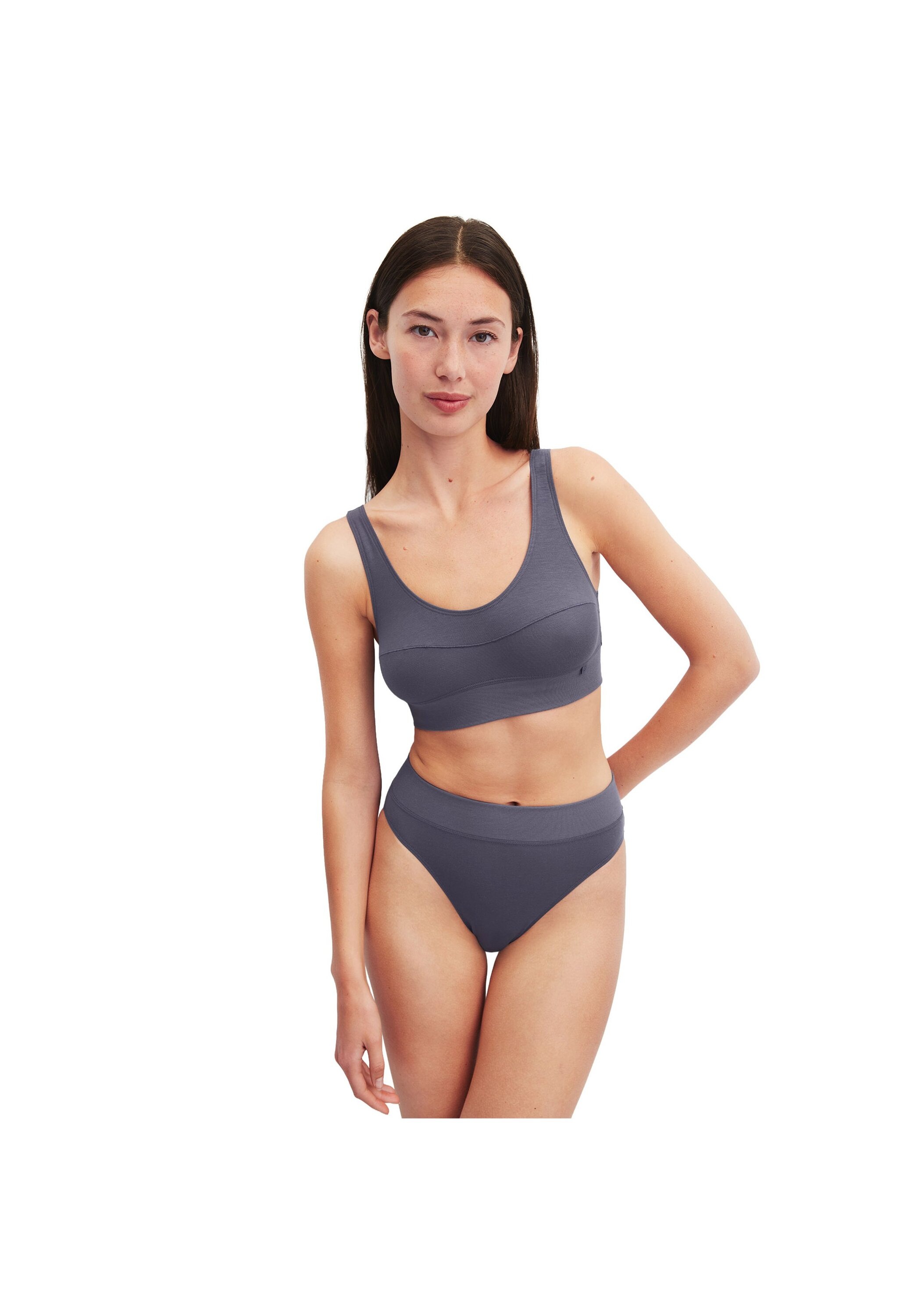 High-Waist-Slip CALIDA "Elastic", Damen, Gr. M (44/46), graystone, Single Jersey, Obermaterial: 94% Baumwolle, 6% Elasthan, körpernah, Unterhosen, breiter Softbund, elastisch, Single Jersey, atmungsaktiv, weich 8