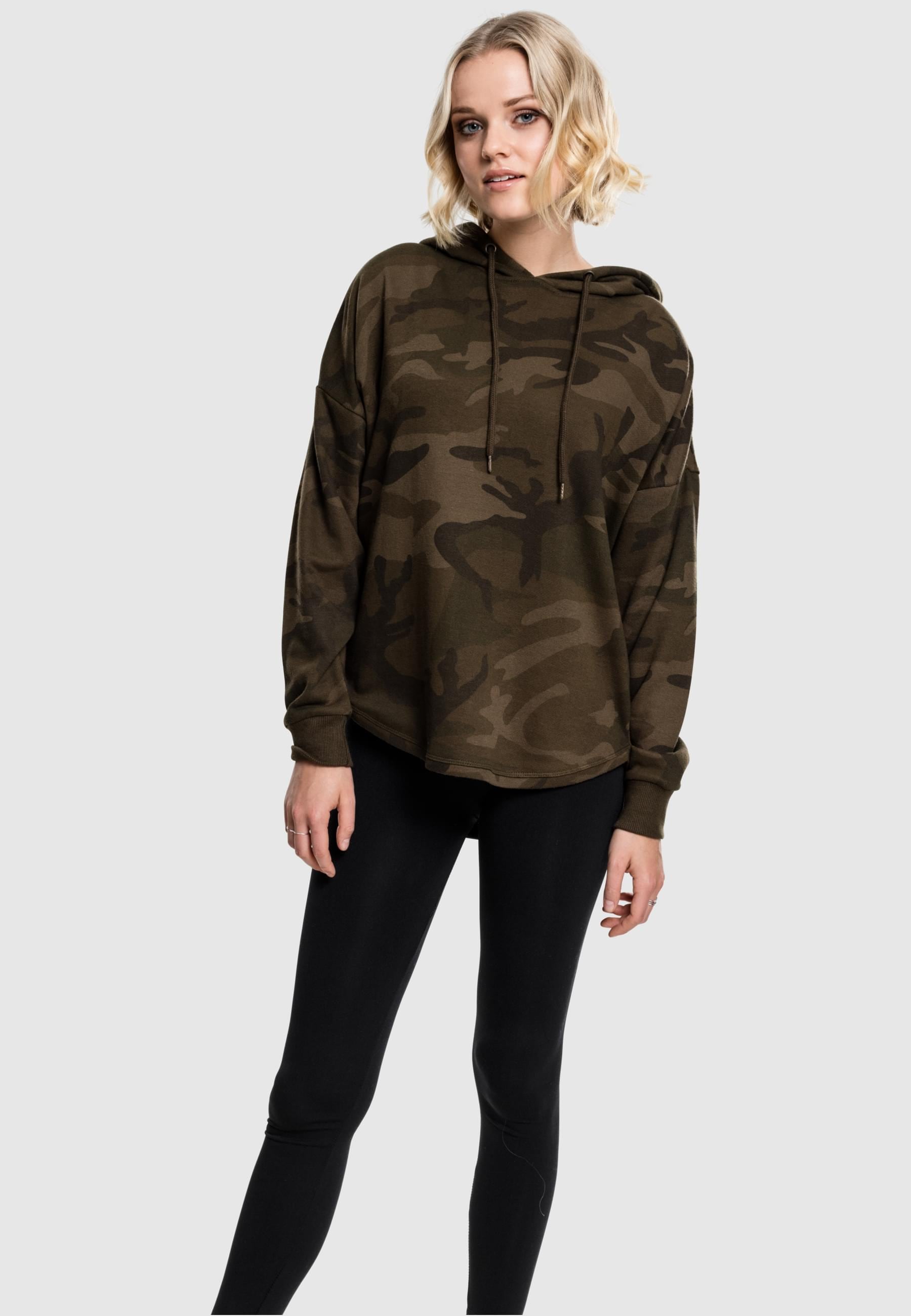 URBAN CLASSICS Rundhalspullover »Urban Classics Damen Ladies Oversized Camo Hoody«, (1 tlg.)