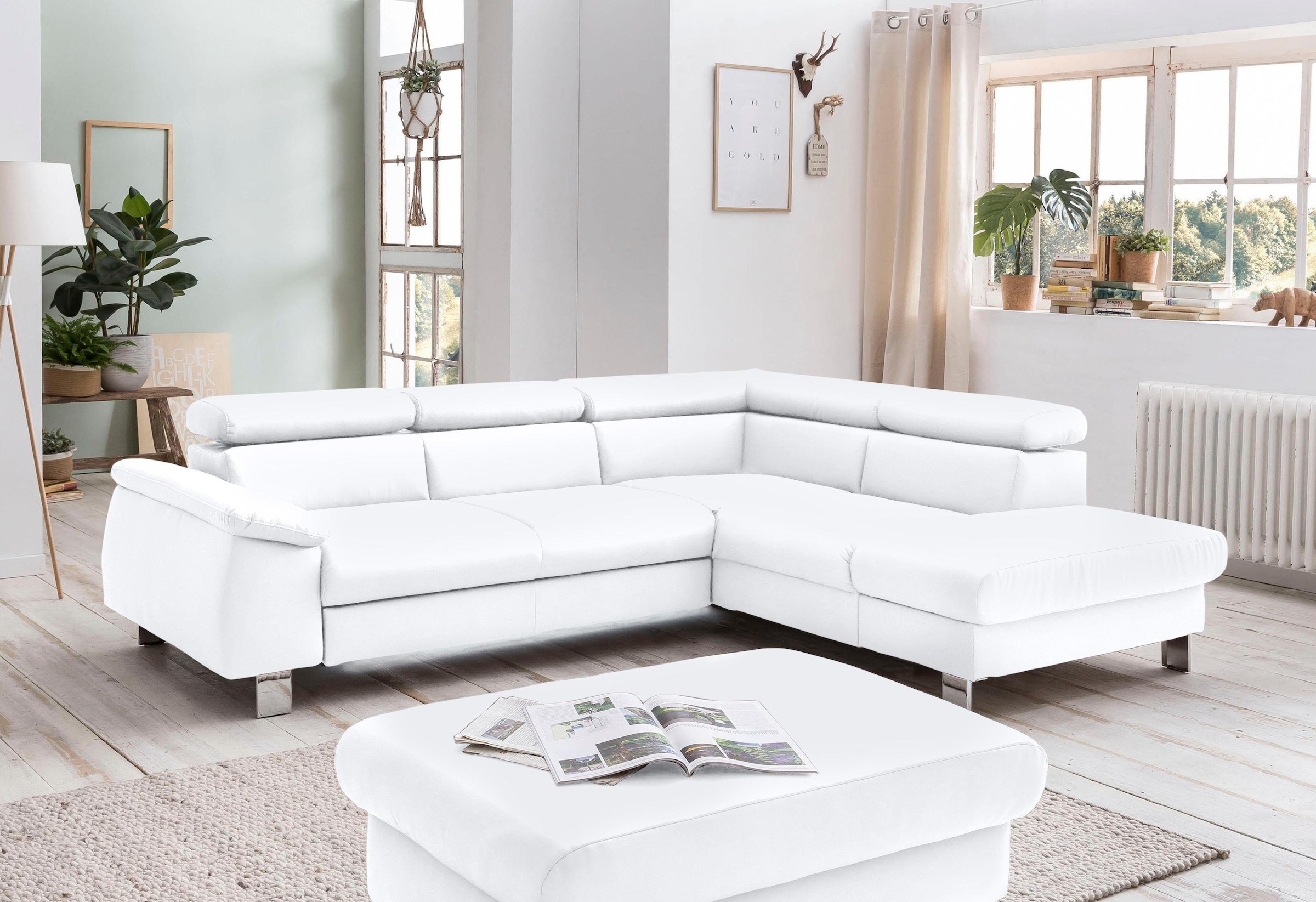 COTTA Ecksofa "Komaris L-Form", inklusive Kopf- bzw. Rückenverstellung, wah günstig online kaufen