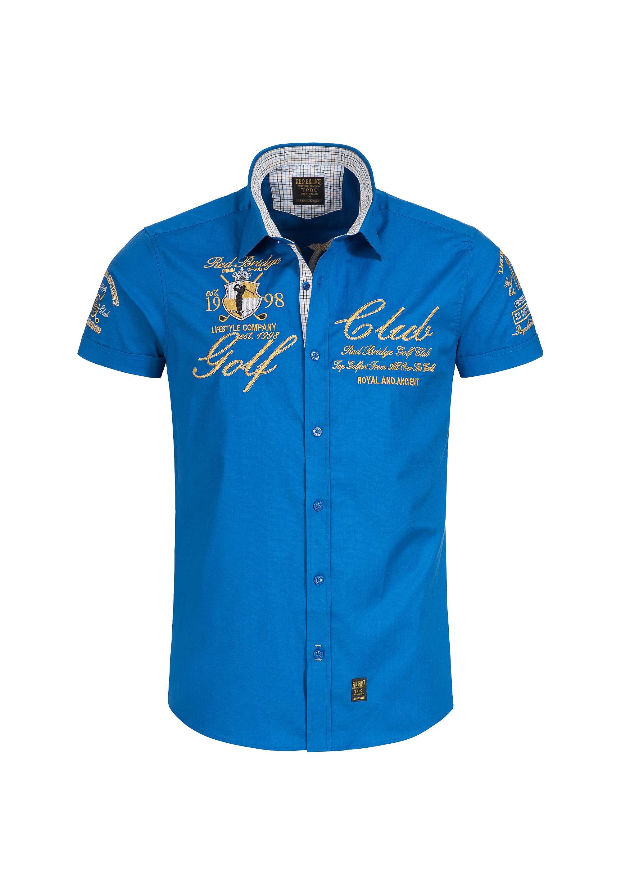 RedBridge Kurzarmhemd »Hemd Slim Fit Stickerei«, im Slim Fit-Schnitt mit Stickerei