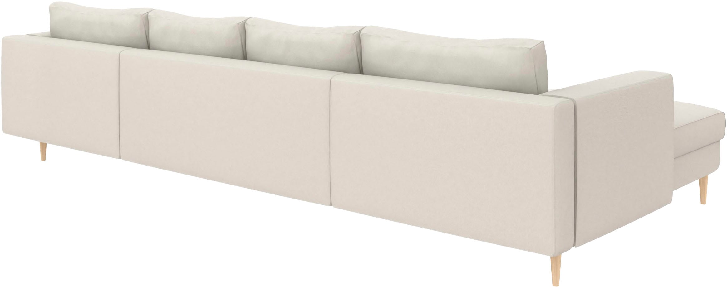 TRENDMANUFAKTUR Wohnlandschaft »Amazing, wahlw. mit Schlaffunktion & Bettkasten, Fuß Buche lackiert« Sofa in U-Form, in Cord oder Struktur, Breite 305 cm