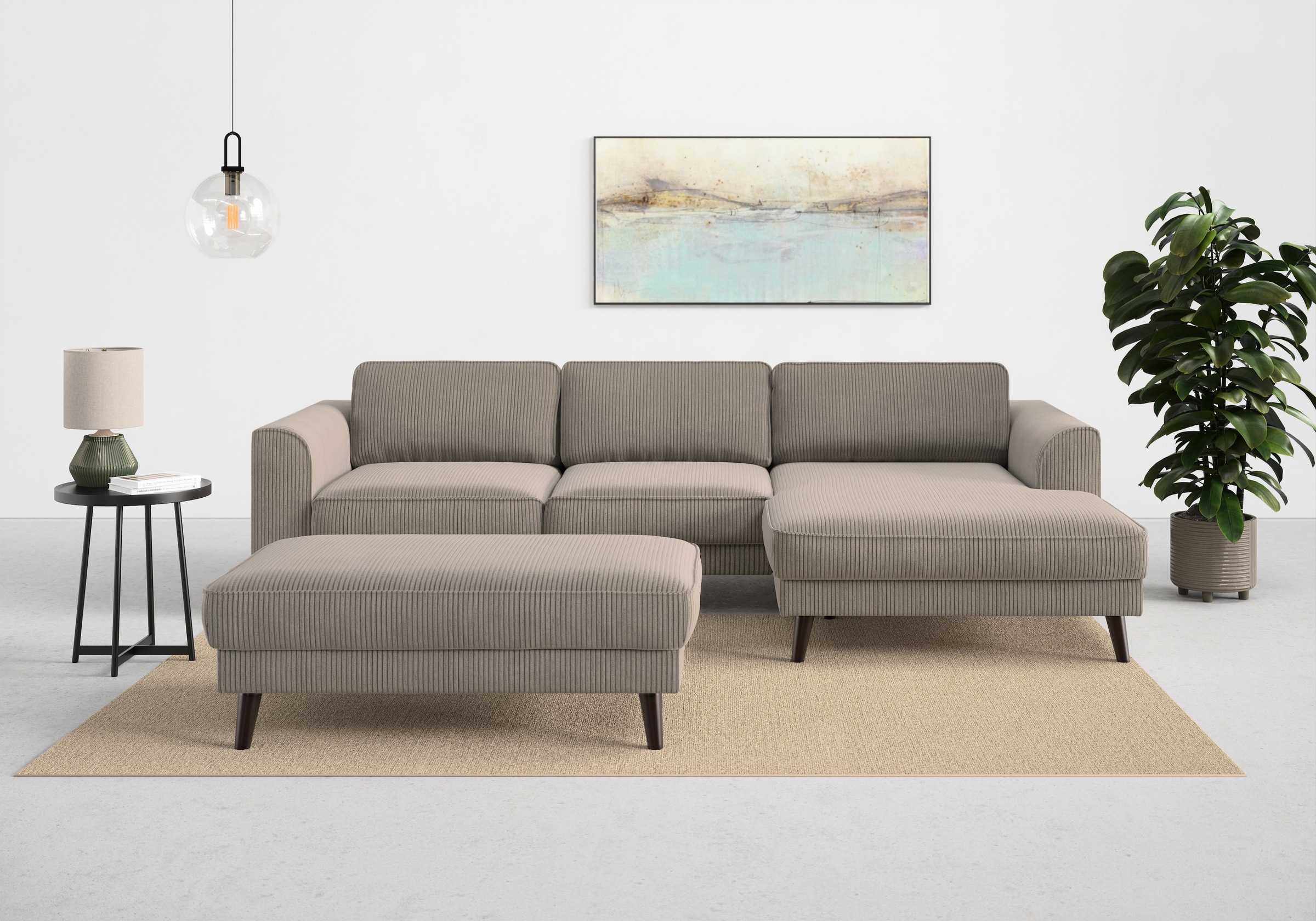 TRENDMANUFAKTUR Ecksofa »Lumber Jack, elegantes Designsofa, zeitlos modern, hoher Sitzkomfort«, wahlweise mit Bettfunktion u. Bettkasten, L-Form