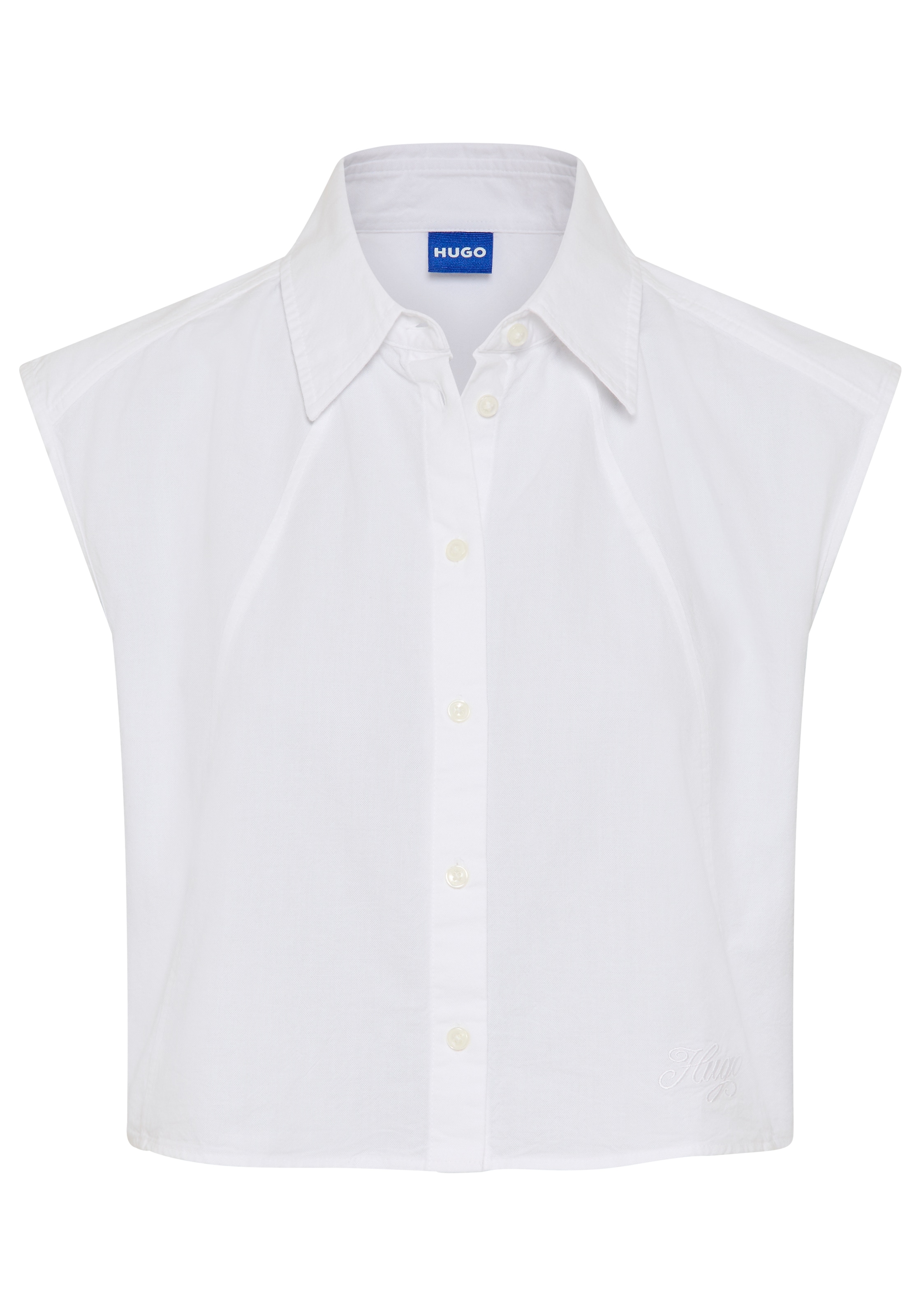 HUGO Blue Hemdbluse "Estate" in verkürzter Länge, ärmellos günstig online kaufen
