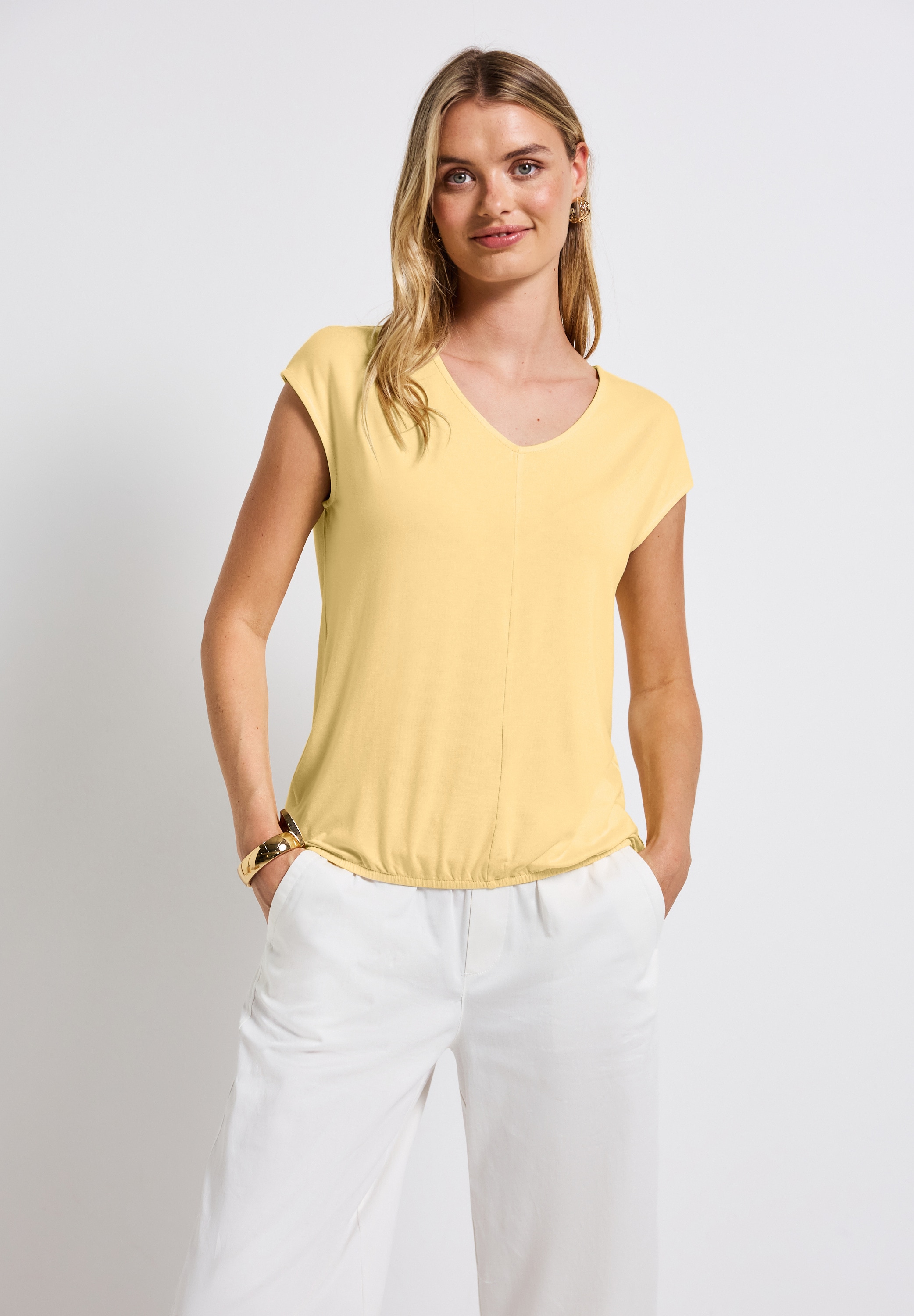 STREET ONE T-Shirt, bestehend aus einem Materialmix günstig online kaufen
