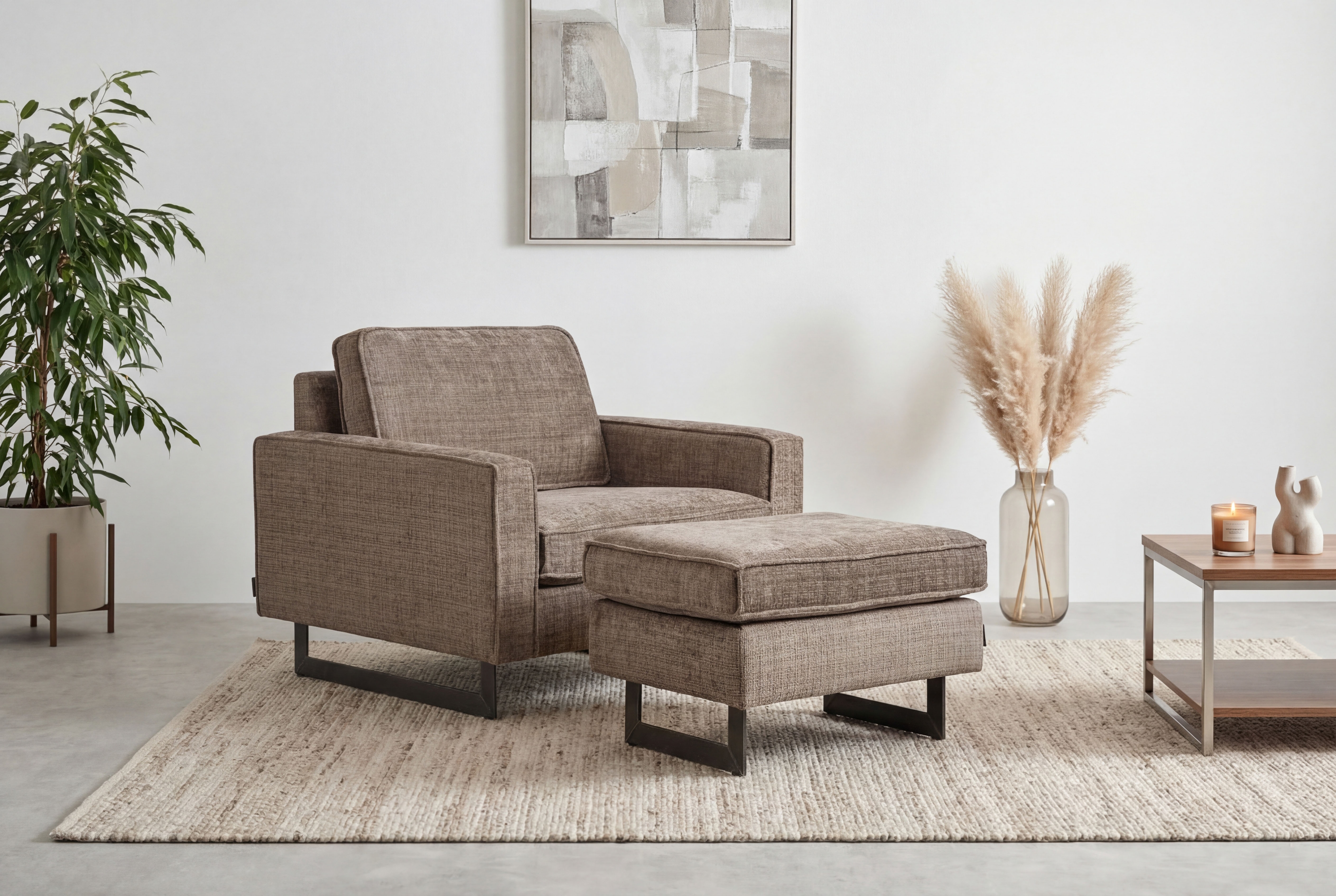OTTO home Loveseat "Pinto 105 cm, Cord, Chenille, Lederoptik" mit Keder, Metallfüßen und auch in Cord Bezug erhältlich
