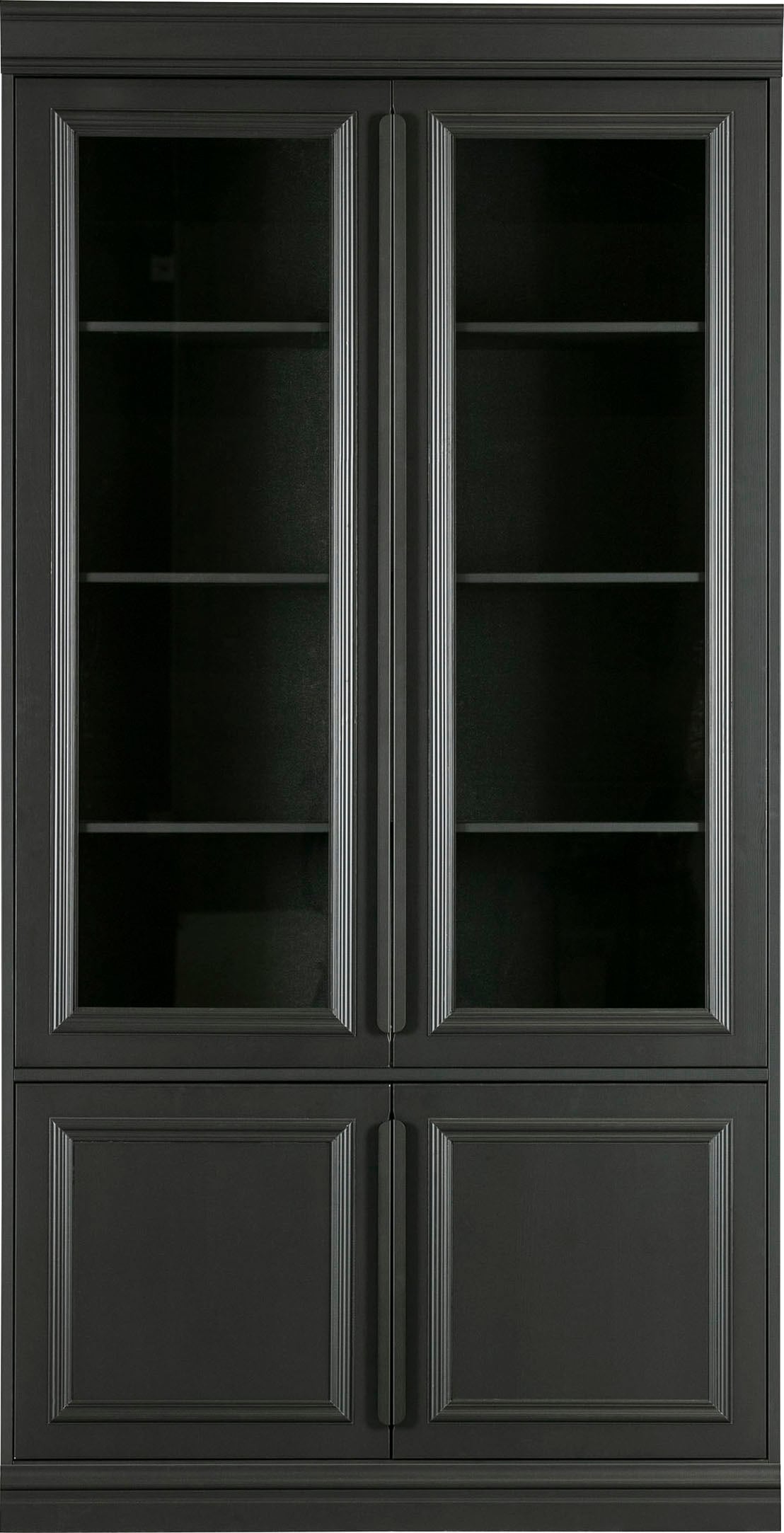 WOOOD Vitrine "Organize FSC-Kiefernholz mit Glastüren, H 215 x B 110 x T 44 cm" Tragkraft 15 kg pro Boden, höhenverstellbare Böden, pfleigleicht