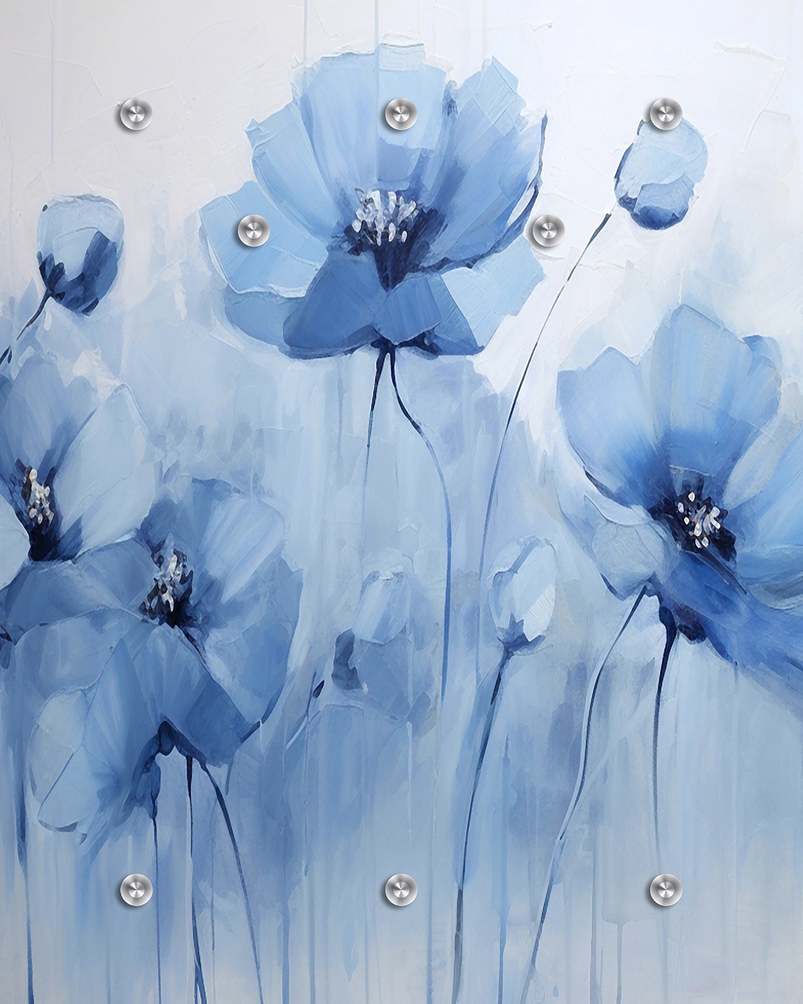 queence Garderobenpaneel "Wandgarderobe mit Motiv Mohnblume Aquarell inkl. Edelstahlhaken" 1 Stk. tlg. HD Premium Druck auf Acrylglas