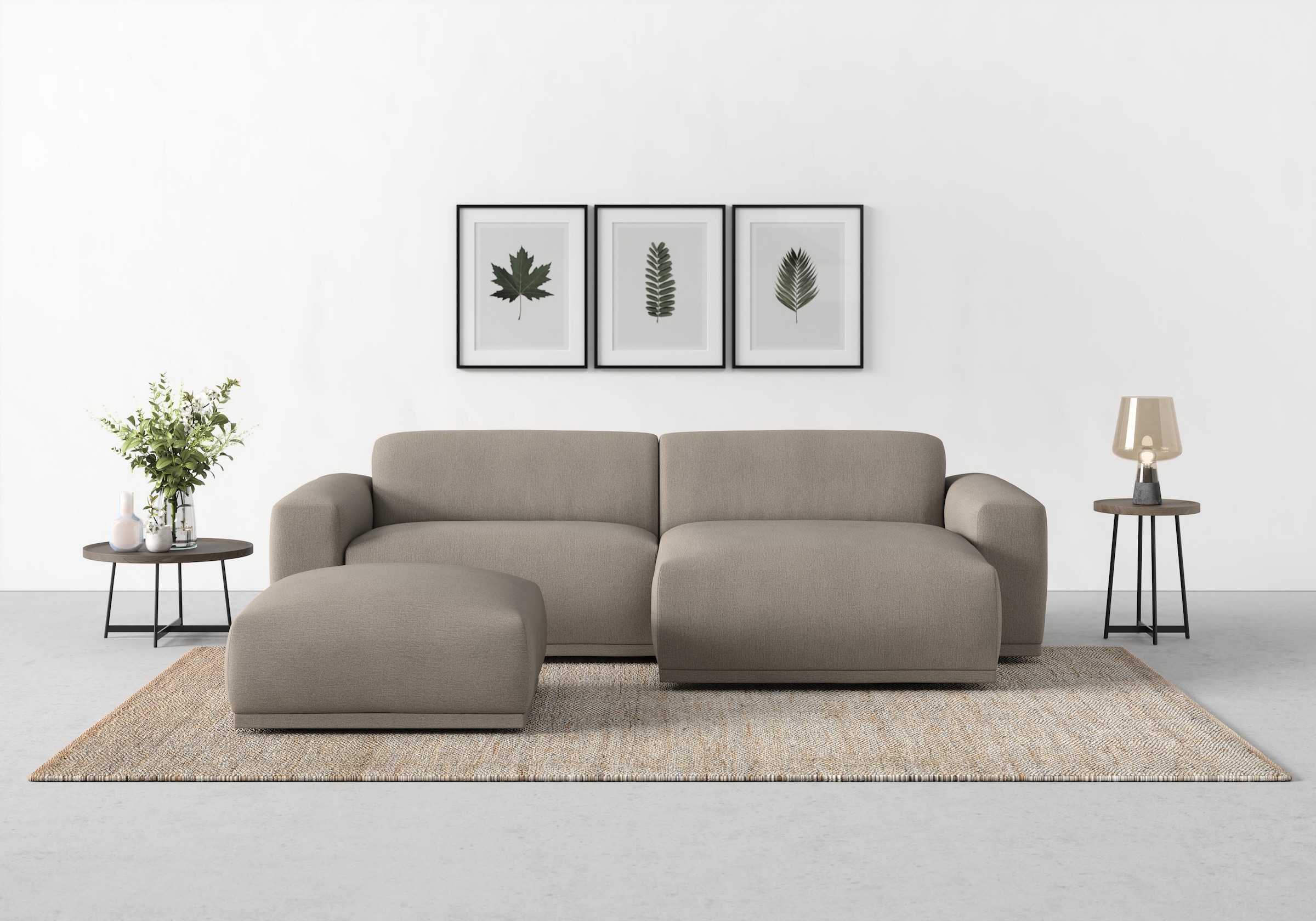 TRENDMANUFAKTUR Ecksofa »Braga, mit hochwertigem Kaltschaum, L-Form, in Cord erhältlich«, (2 St.), modernes Sofa, Couch mit hohem Sitzkomfort, 255/72/160 cm (B/H/T)