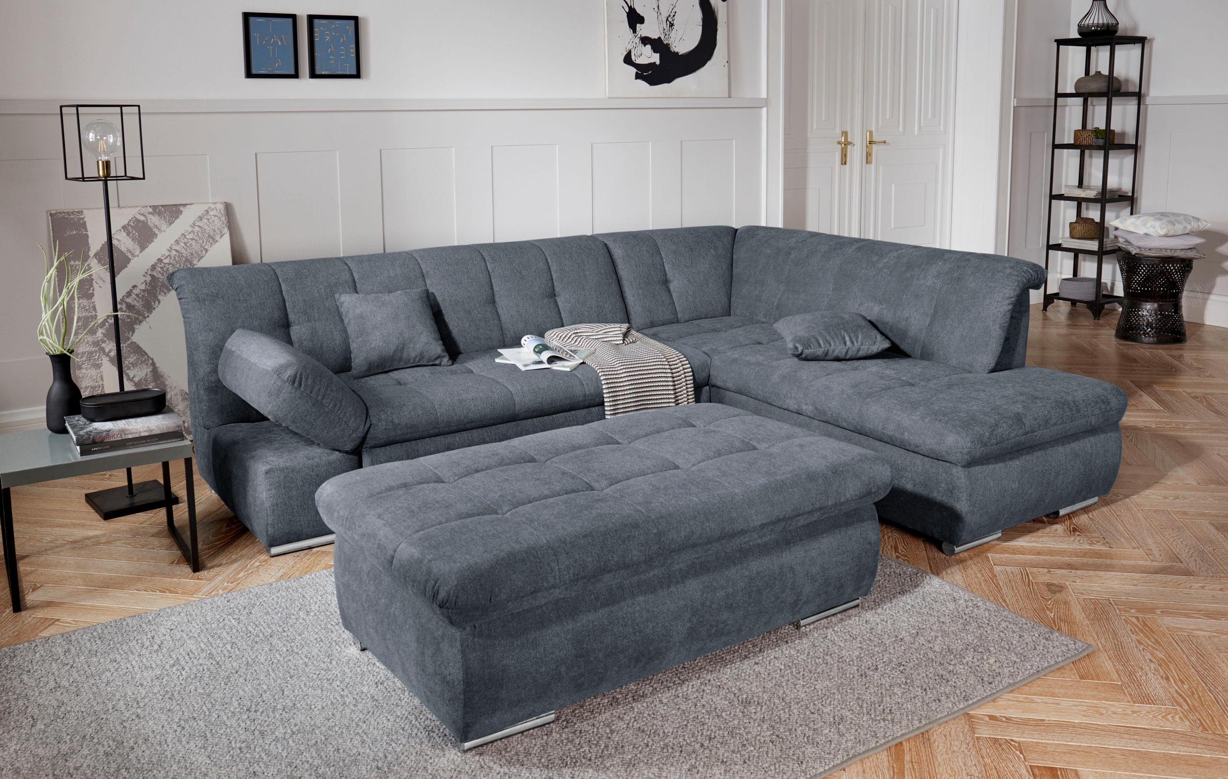 DOMO collection Ecksofa »Mona L-Form«, wahlweise mit Bett- und Armlehnfunktion