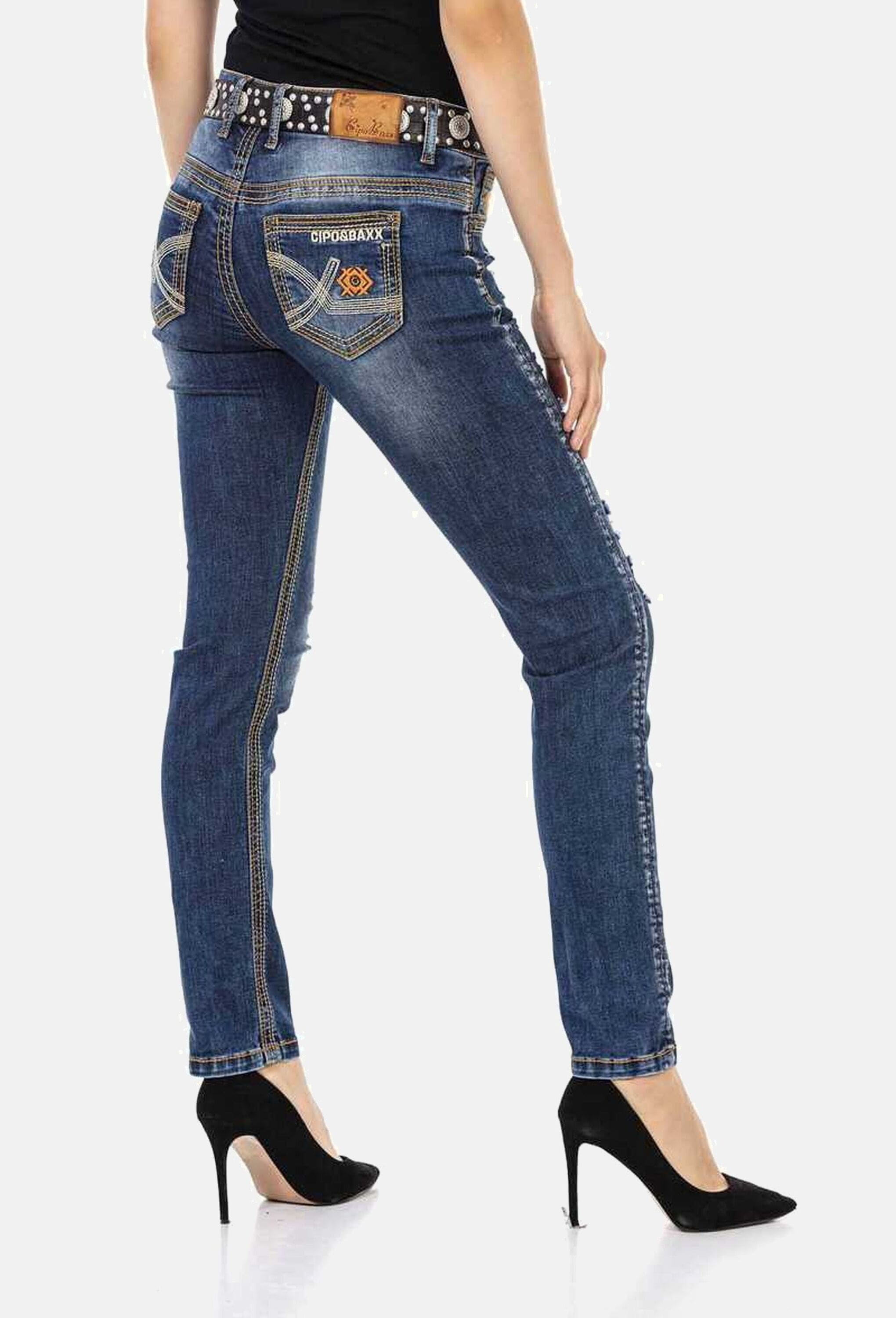 Cipo & Baxx Slim-fit-Jeans »Cipo & Baxx Jeans« mit lässigen Destroyed-Elementen, WD457