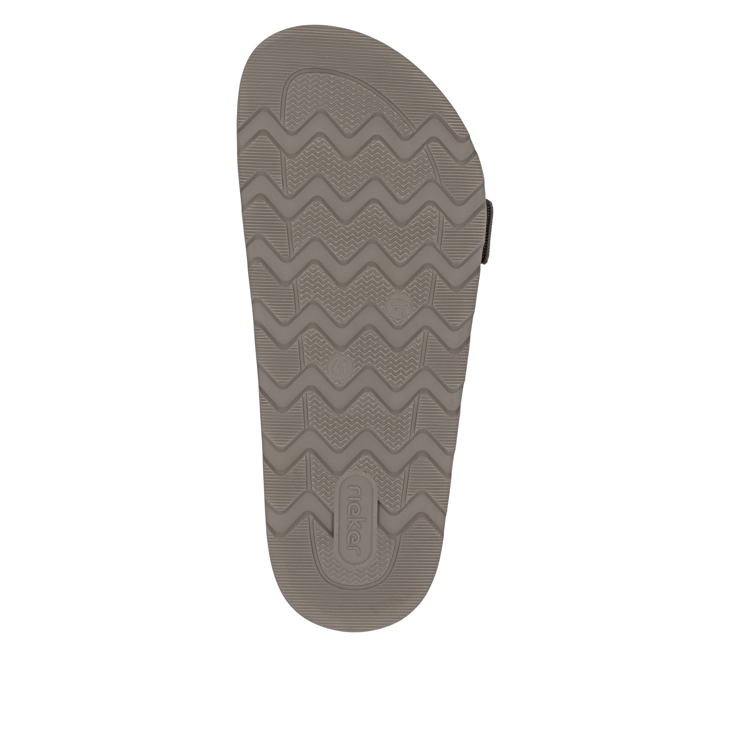 Pantolette RIEKER, Damen, Gr. 43, grau, Textil, unifarben, Schuhe Pantolette, Sommerschuh, Strandschuh, Hausschuh, Urlaubsschuh mit zwei Schnallen 3