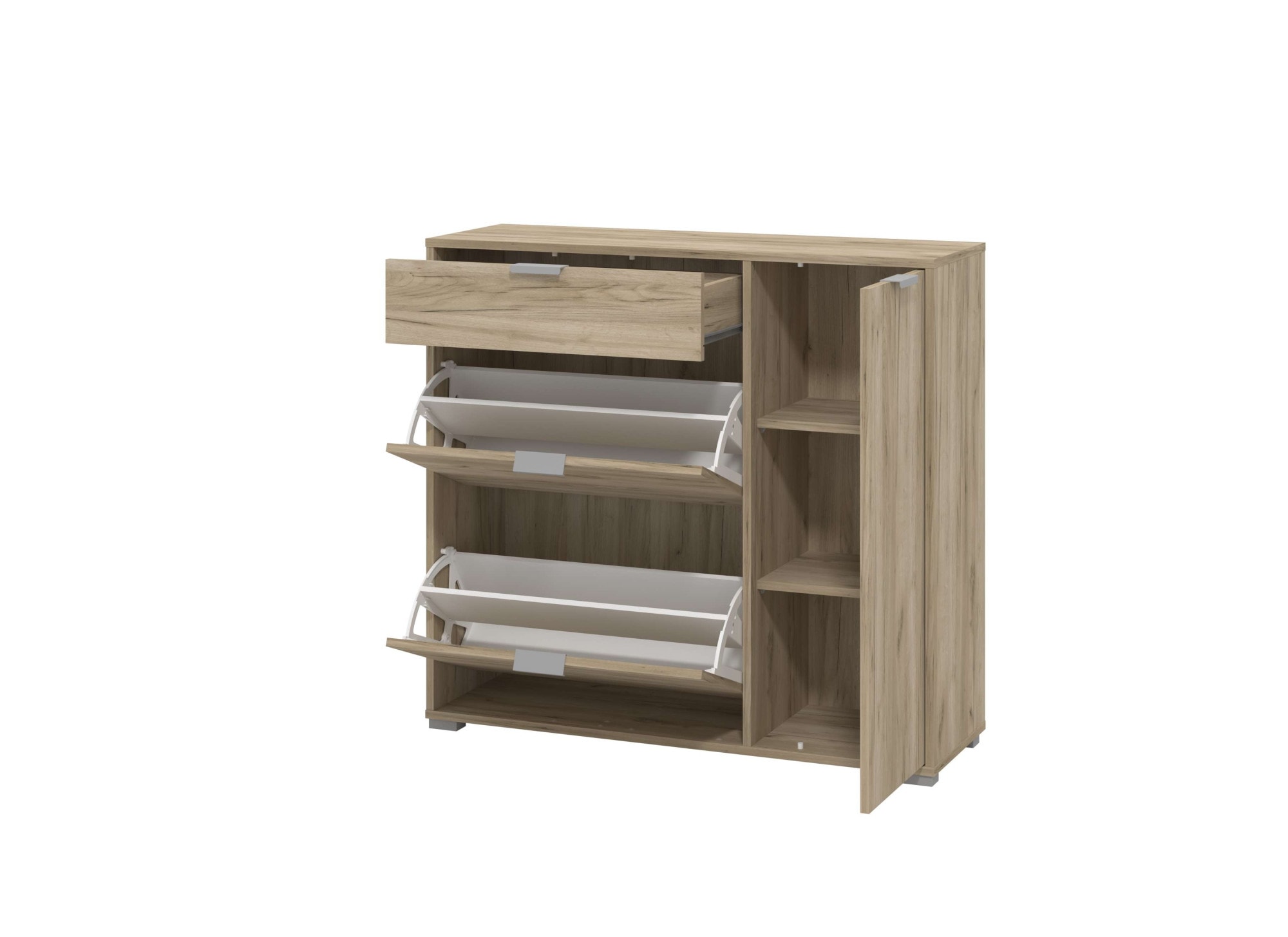 INOSIGN Schuhschrank »Arco 2, Schuhkommode, Schuhregal, Breite 102 cm«, 2 Klappen mit Doppelschuhtrommeln, mit Schublade, in modernen Farben