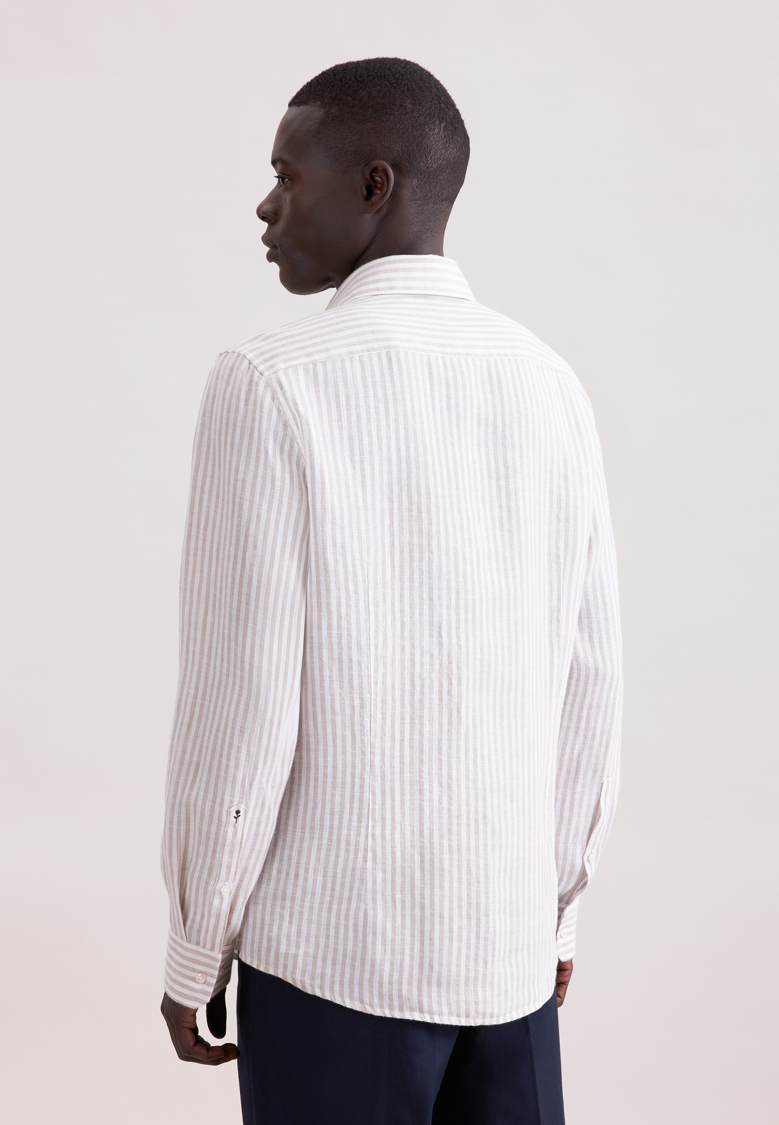 seidensticker Leinenhemd "Schwarze Rose" Shaped 1/1 Kentkragen Gestreift günstig online kaufen