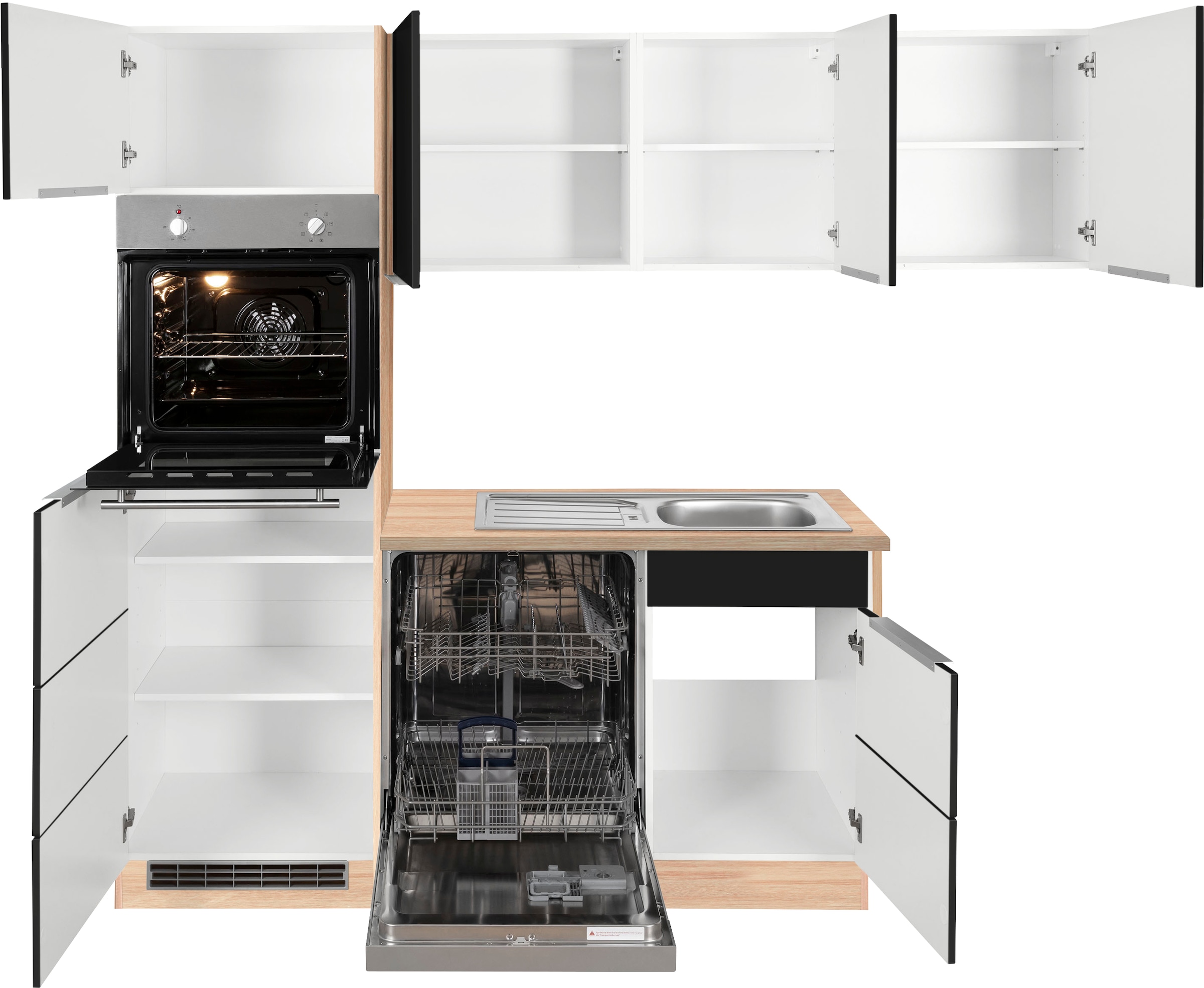 KOCHSTATION Winkelküche »KS-Brindisi«, Stellbreite 230/170 cm, wahlweise mit E-Geräten, mit MDF-Fronten