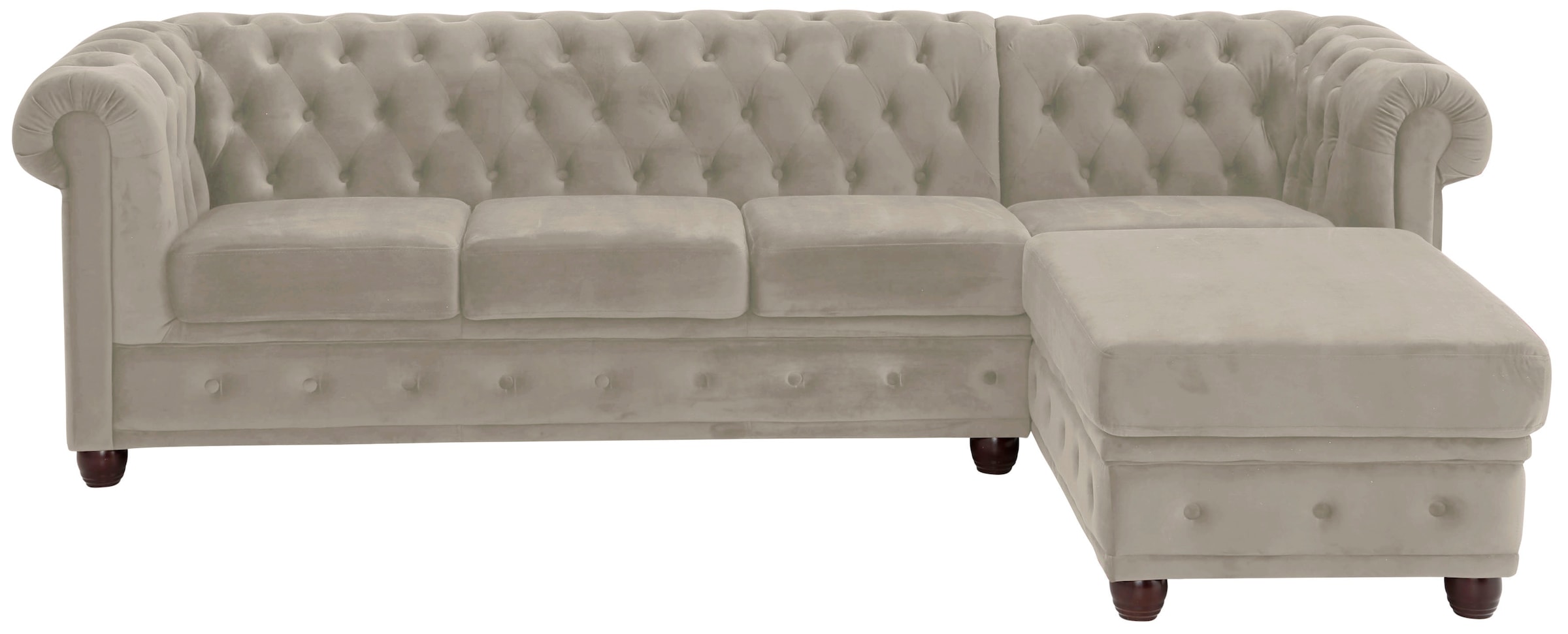 Home affaire Chesterfield-Sofa "New Castle L-Form", hochwertige Knopfheftung in Chesterfield-Design, B/T/H: 255(171/72)