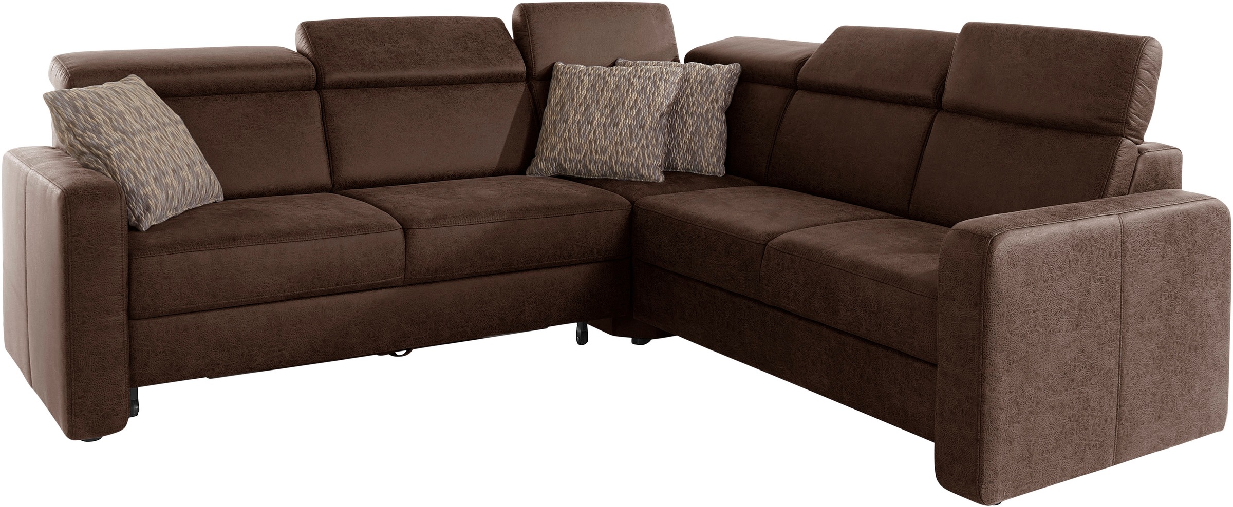 sit&more Ecksofa »Bologna L-Form«, Kopfteilverstellung, wahlweise mit Bettfunktion und Schubkasten