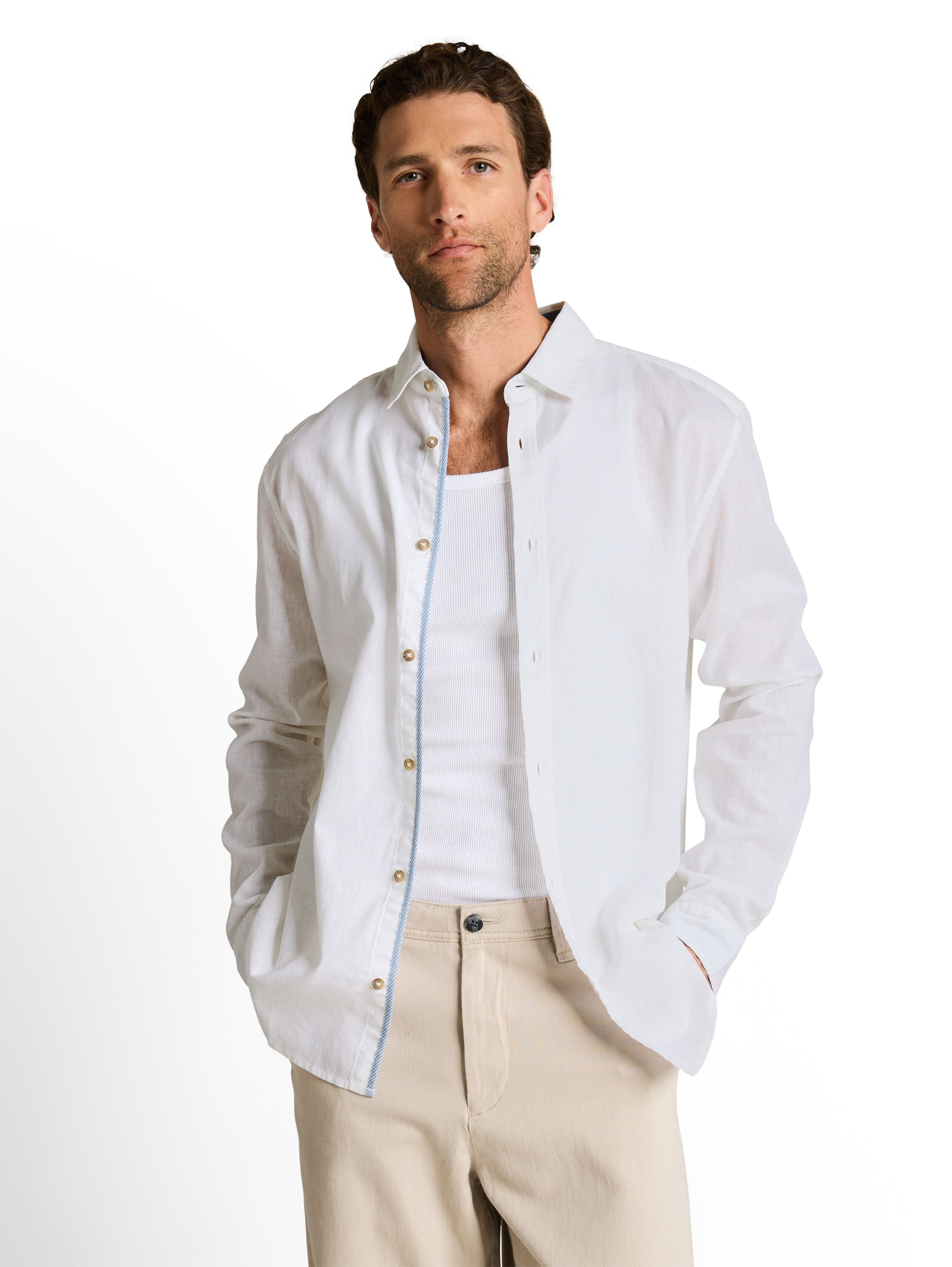 TOM TAILOR Langarmhemd mit Leinen günstig online kaufen