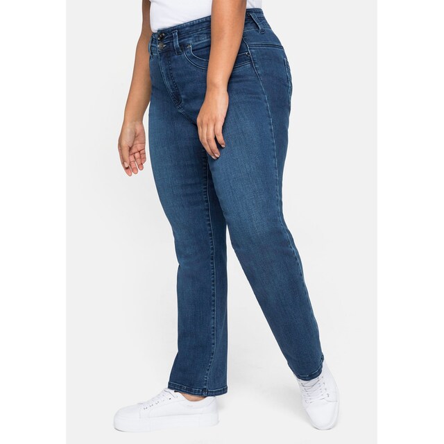 Sheego Gerade Jeans »Große Größen«, MANUELA für eine schmale Taille und kräftige  Oberschenkel online kaufen | BAUR