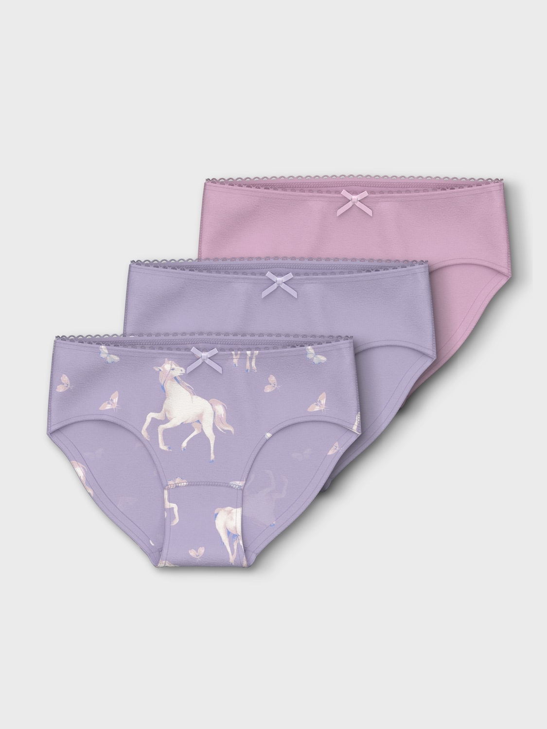 Schlüpfer »NMFBRIEFS 3P PASTEL LILAC HORSE NOOS«, (Packung, 3 St.)