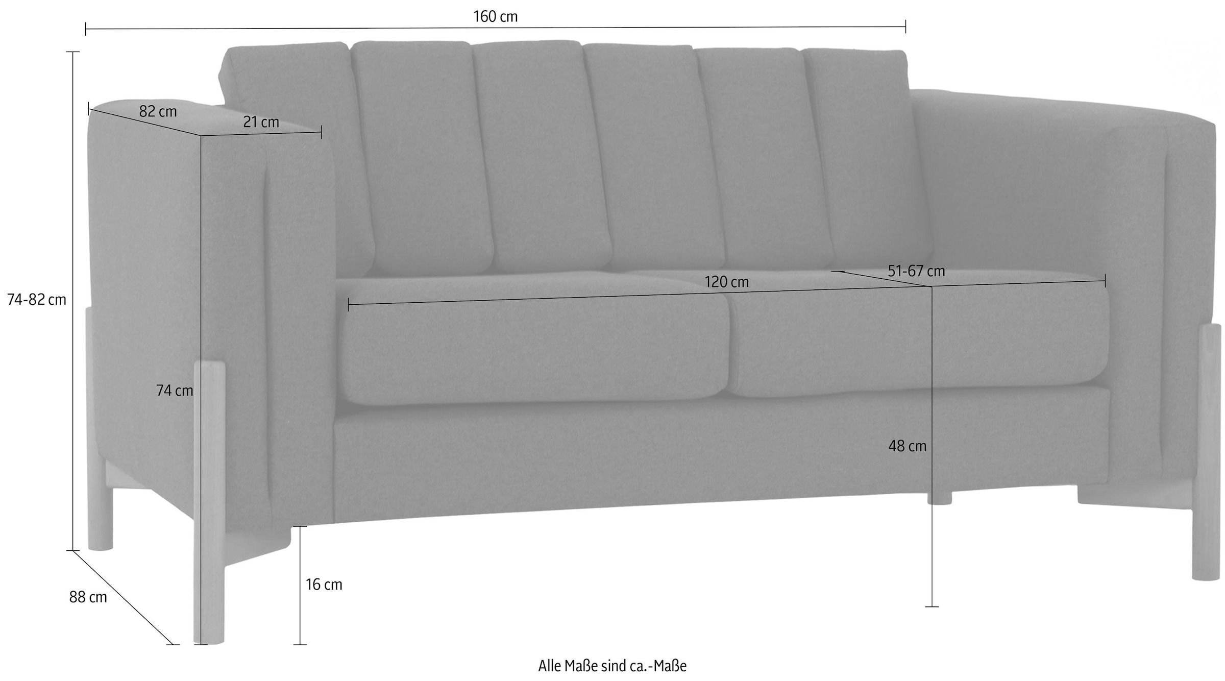 Home affaire 2-Sitzer »Haki«