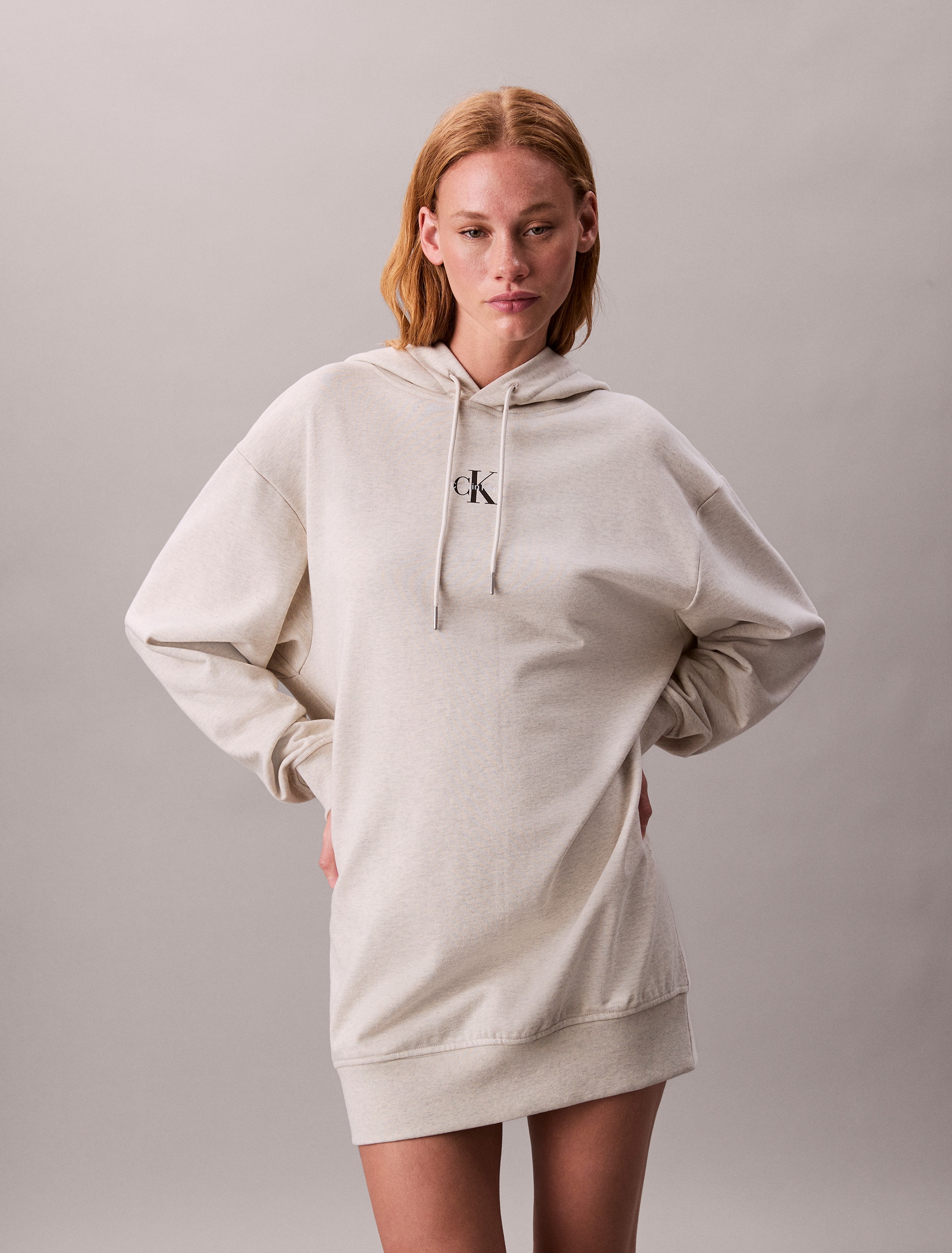 Calvin Klein Jeans Sweatkleid "LS MONOLOGO PREMIUM TERRY HOODIE", Mit Rundh günstig online kaufen