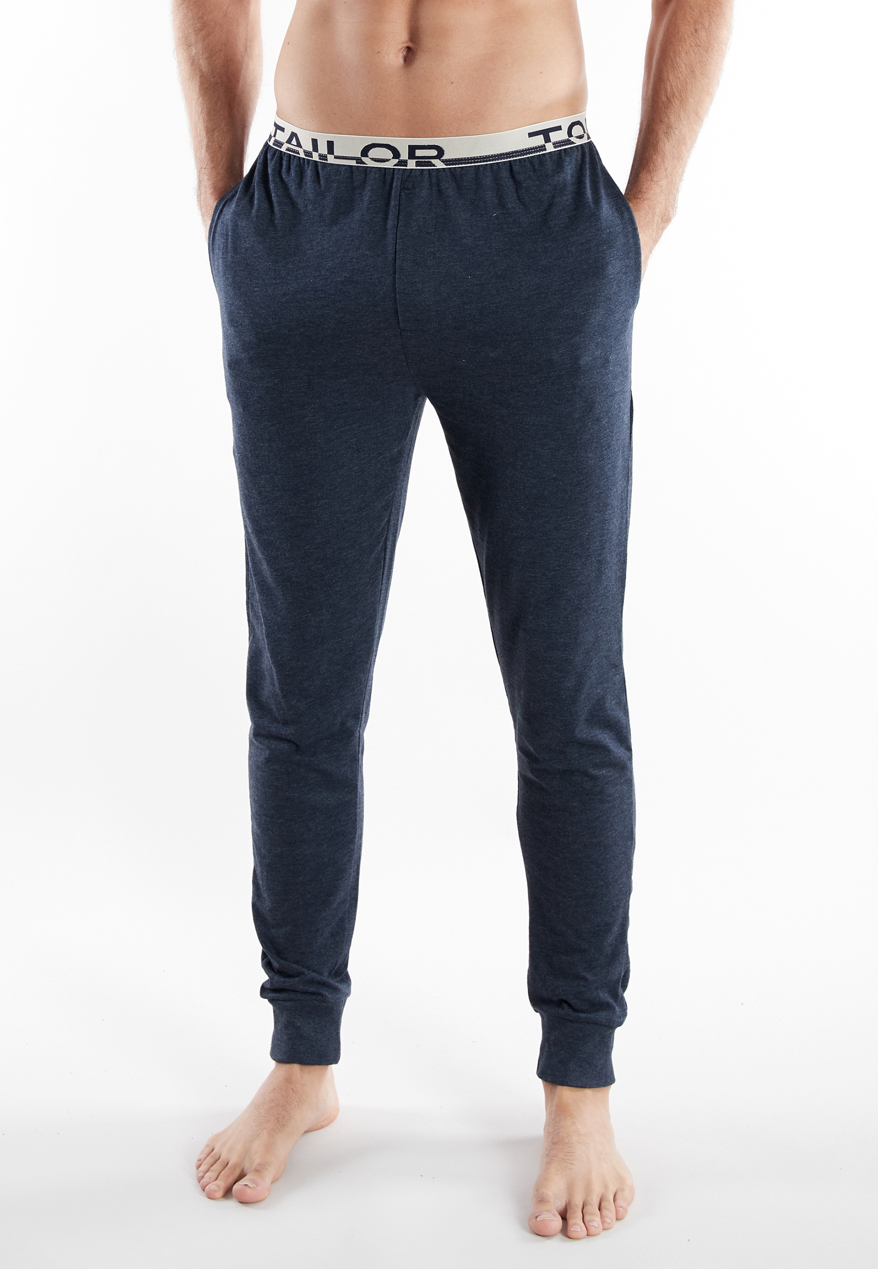 TOM TAILOR Pyjamahose »Brügge«  Logobund, schmaler Fit, Seitentaschen, atmungsaktiv, Baumwollmix