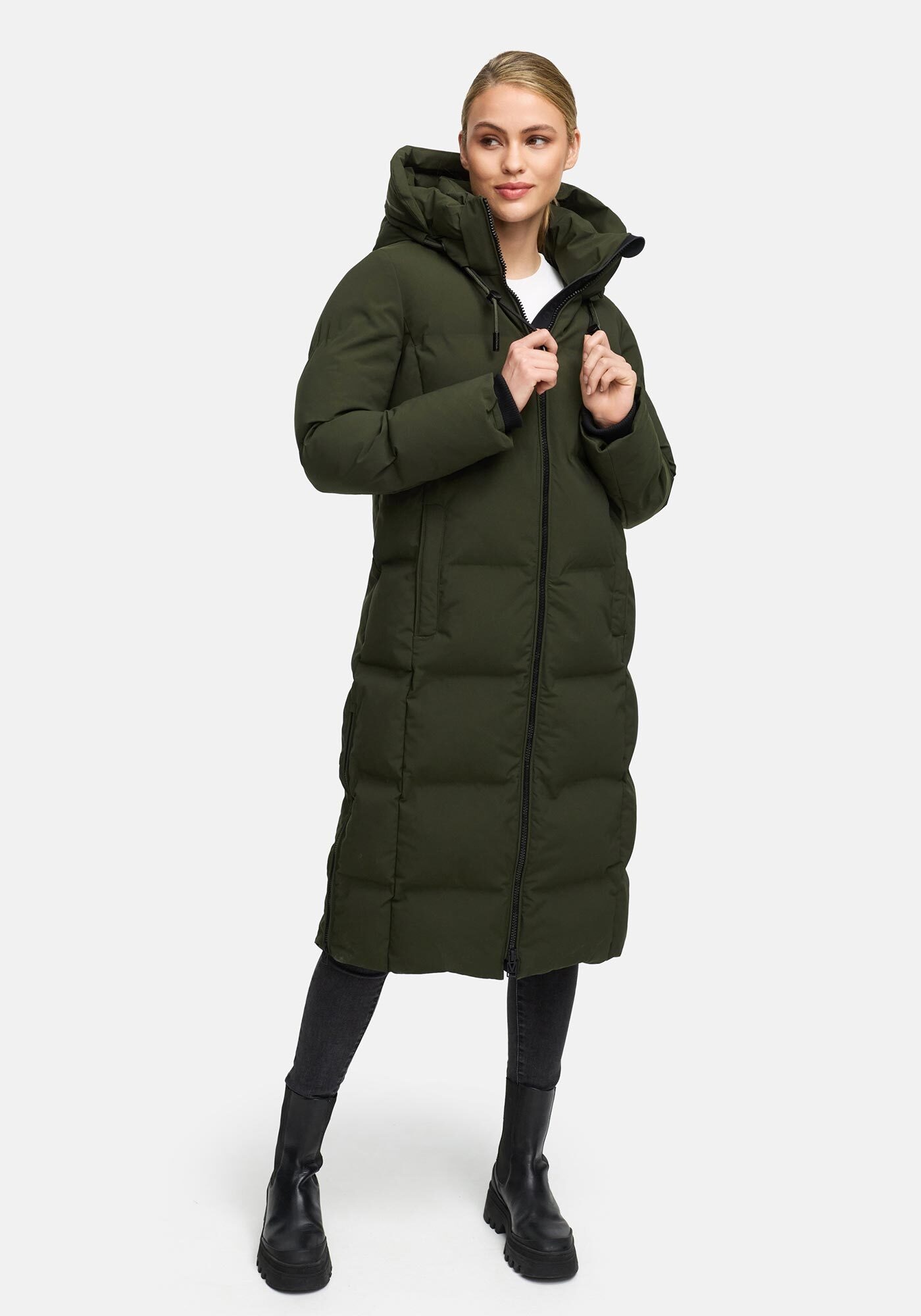 Marikoo Winterjacke "Tikoraa" mit extra langem Schnitt und hohem Kragen günstig online kaufen