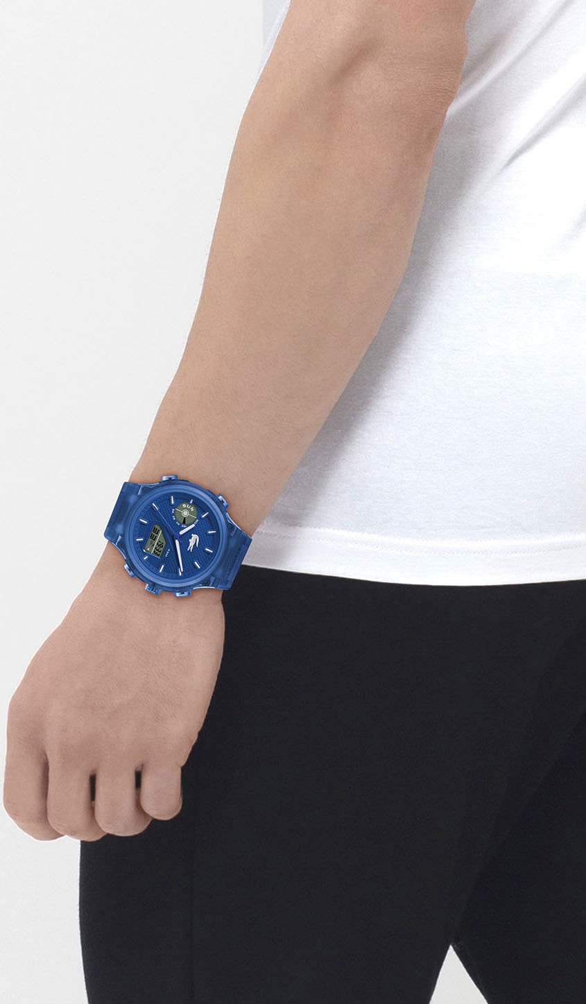 Lacoste Quarzuhr »LC33«, Armbanduhr, Herrenuhr, Silikonarmband, analog, digital, Wochentag