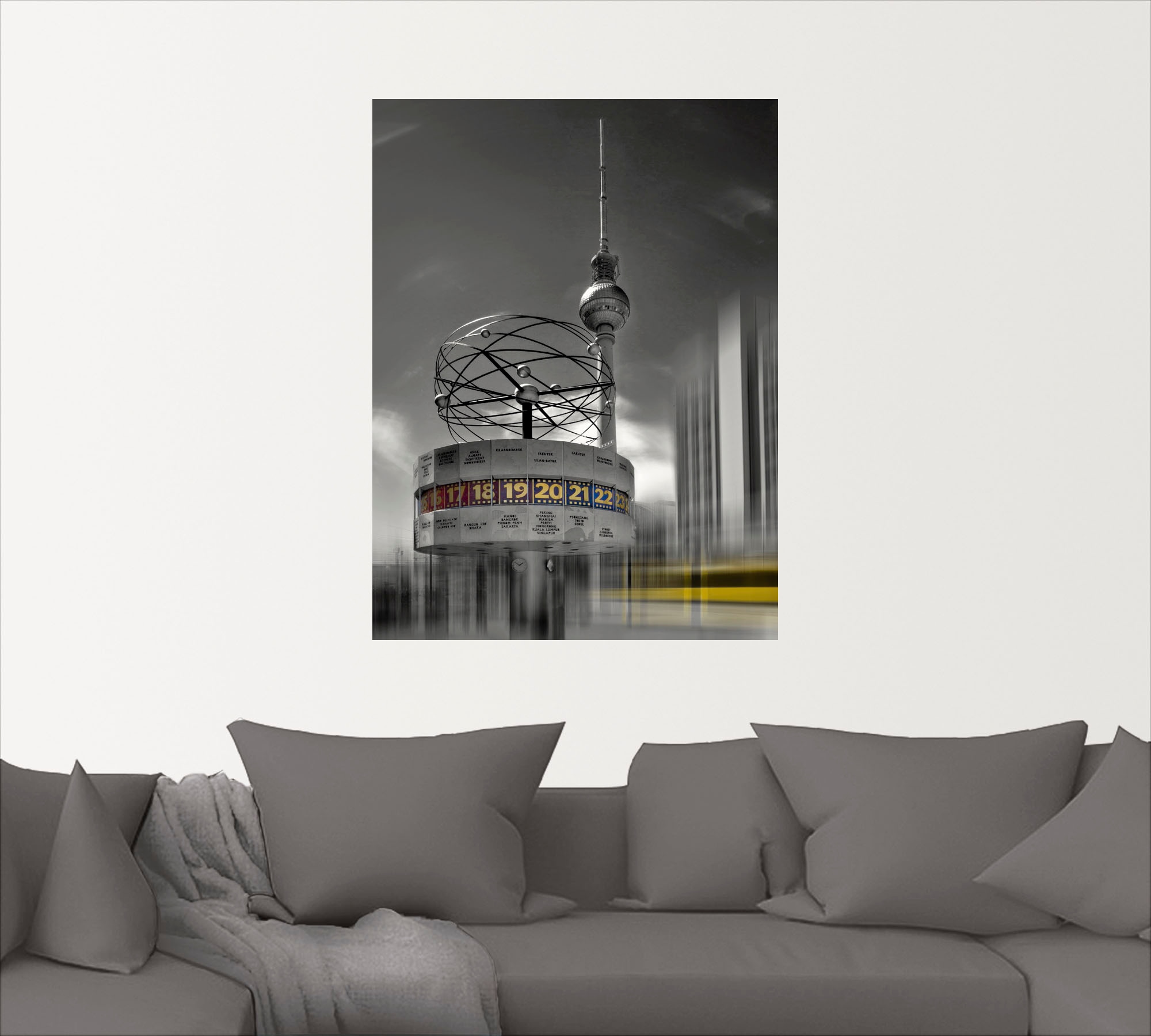 Artland Wandbild »Dynamische-Kunst Berlin Alexanderplatz«, Gebäude, (1 St.), als Leinwandbild, Poster in verschied. Größen