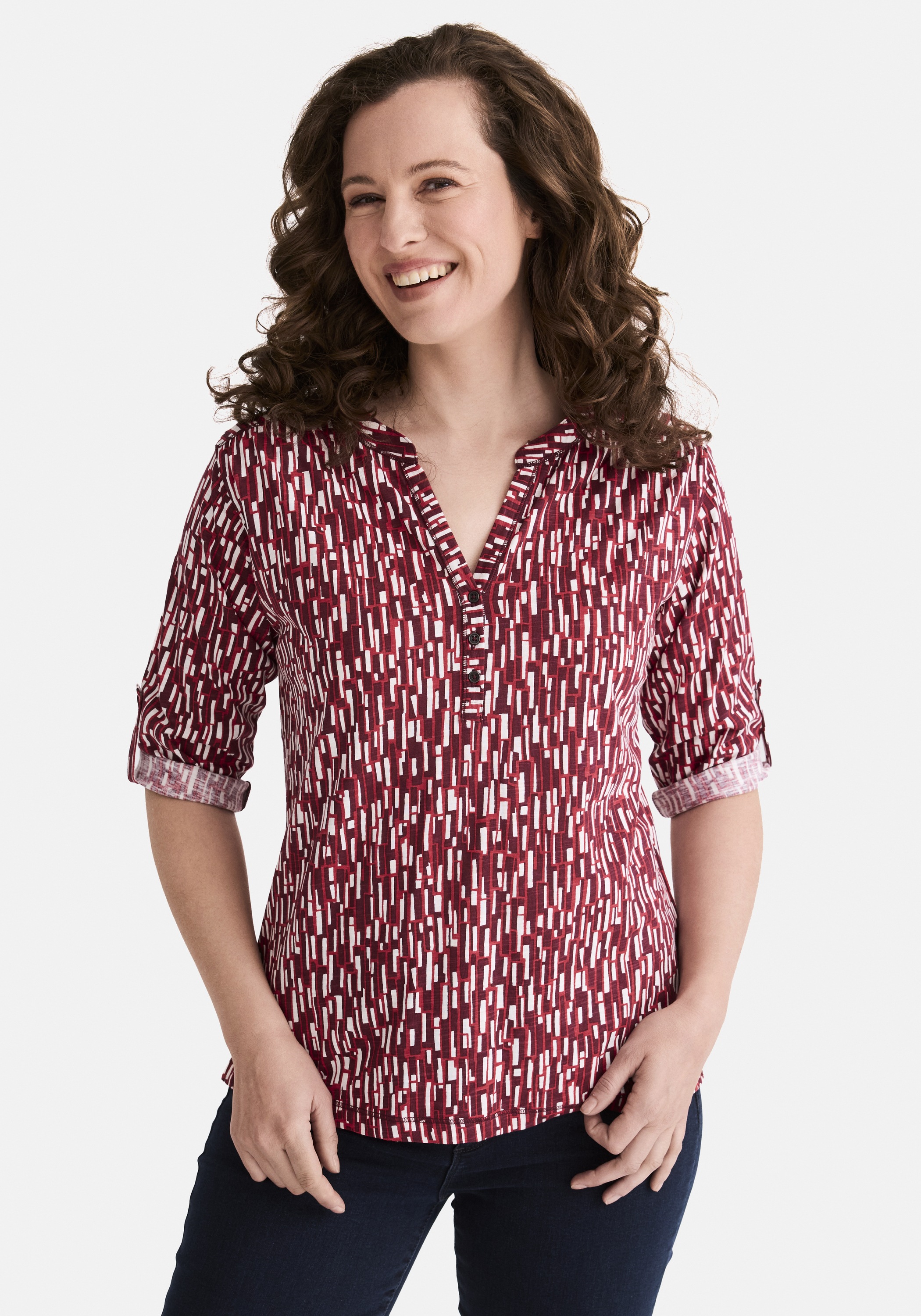 STOOKER WOMEN 3/4-Arm-Shirt "MARIE Print Shirt Bluse 3/4-Arm", Regular Fit günstig online kaufen
