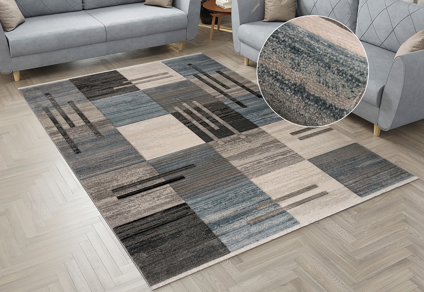 my home Teppich "Beliz" rechteckig 9 mm Höhe mit Konturenschnitt, Kurzflor, günstig online kaufen