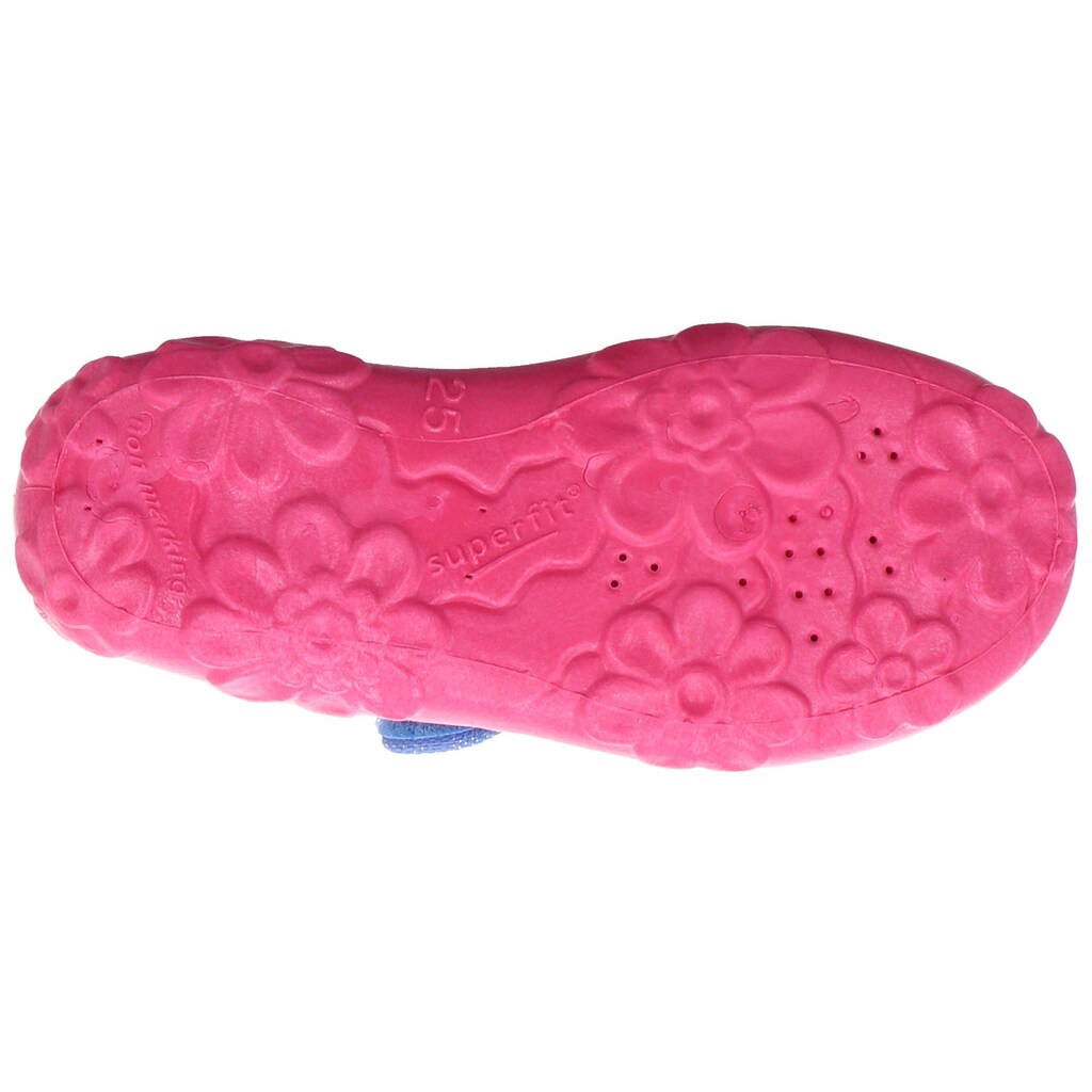 Marken Superfit Superfit Hausschuh »BONNY WMS Weiten Schuh Mess System«, mit Klettverschluss hellblau-pink
