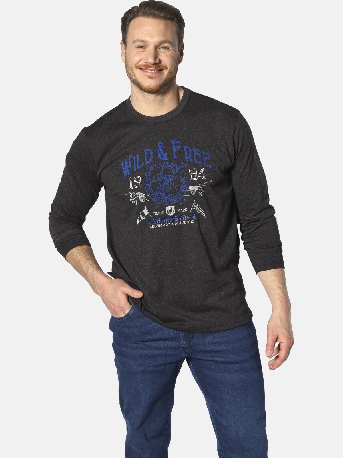 Jan Vanderstorm Langarm-Poloshirt "Langarmshirt STAAF" günstig online kaufen