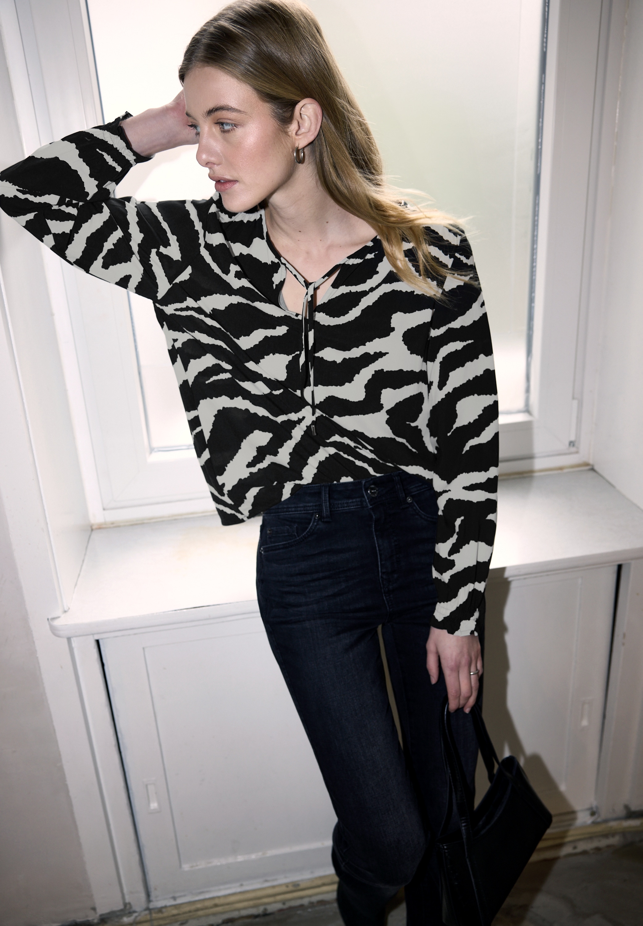 STREET ONE STUDIO Langarmbluse aus softer Viskose
