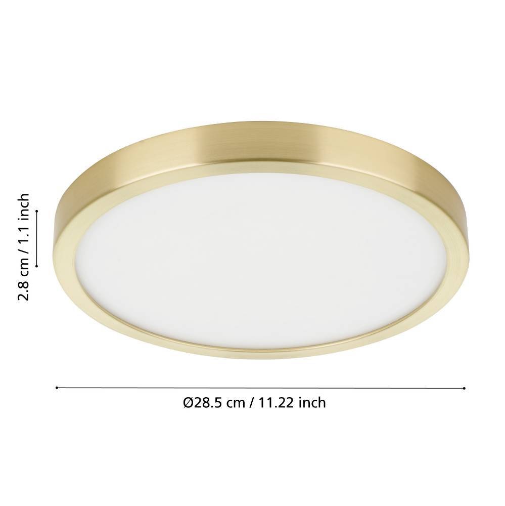EGLO Deckenleuchte »FUEVA 5 Deckenlampe, messing, geringe Aufbauhöhe, 20 Watt, Rund«, Leuchtmittel LED-Modul | LED fest integriert, Aufbauleuchte, Badezimmer, Bad-Deckenlampe, modern, 28,5x2,8cm