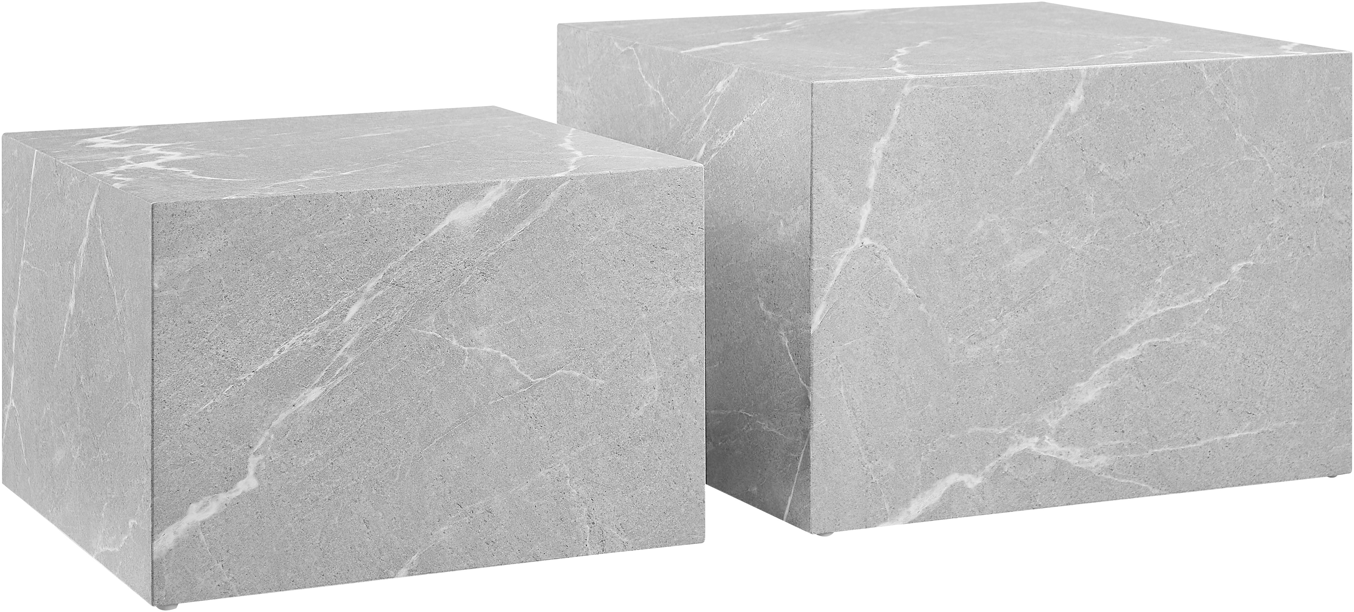 Thumbnail - SalesFever Couchtisch "Almeria Bestelltisch", (Set, 2 St., 2er Set), quadratisch, in Marmoroptik foliert