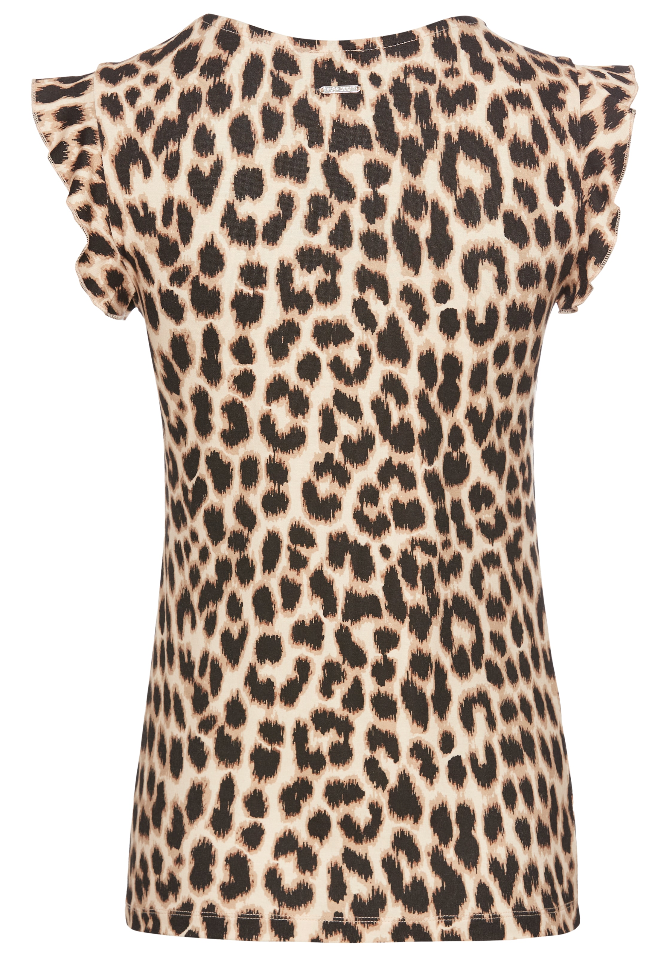 Laura Scott V-Shirt, mit Leoparden-Alloverdruck & dezentem Ärmelansatz - NEUE KOLLEKTION