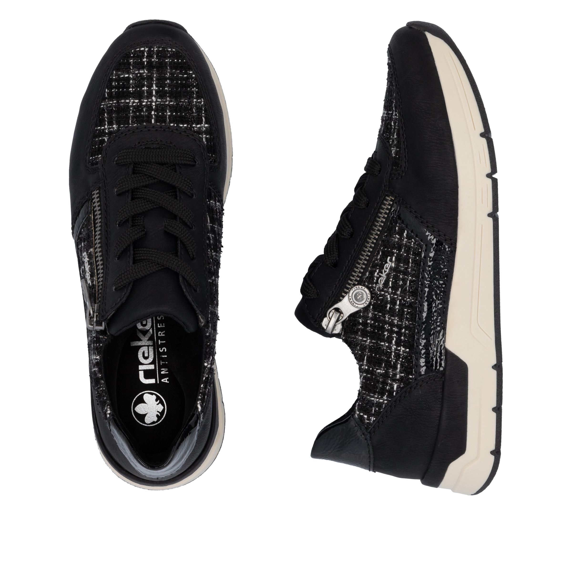 Rieker Sneaker, Freizeitschuh, Schnürschuh, Halbschuh mit modischen Akzenten