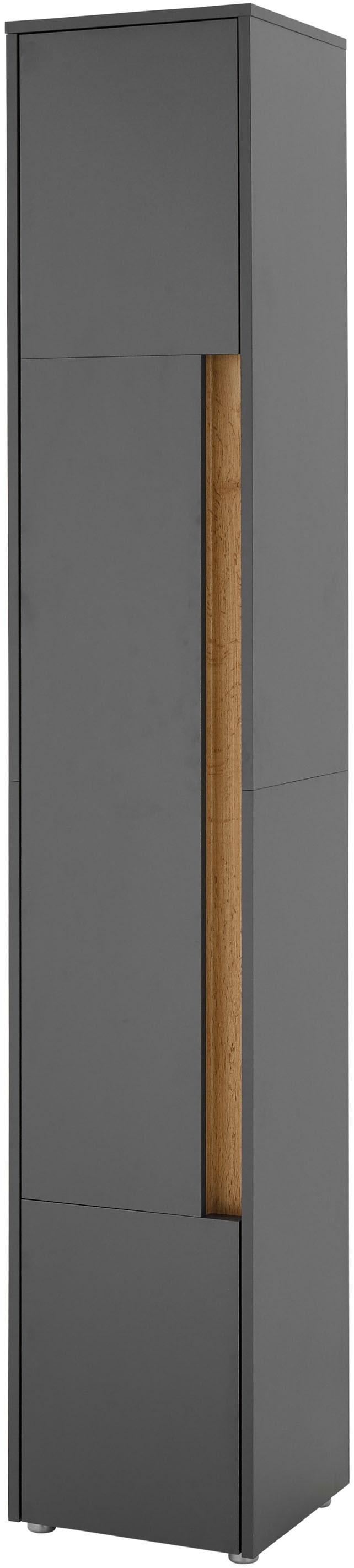 Home affaire Hochschrank "CITY/GIRON, Badschrank mit Griffmulde, Schrank in zeitlosem Design" in den Farben Weiß und Anthrazit verfügbar, viel Stauraum