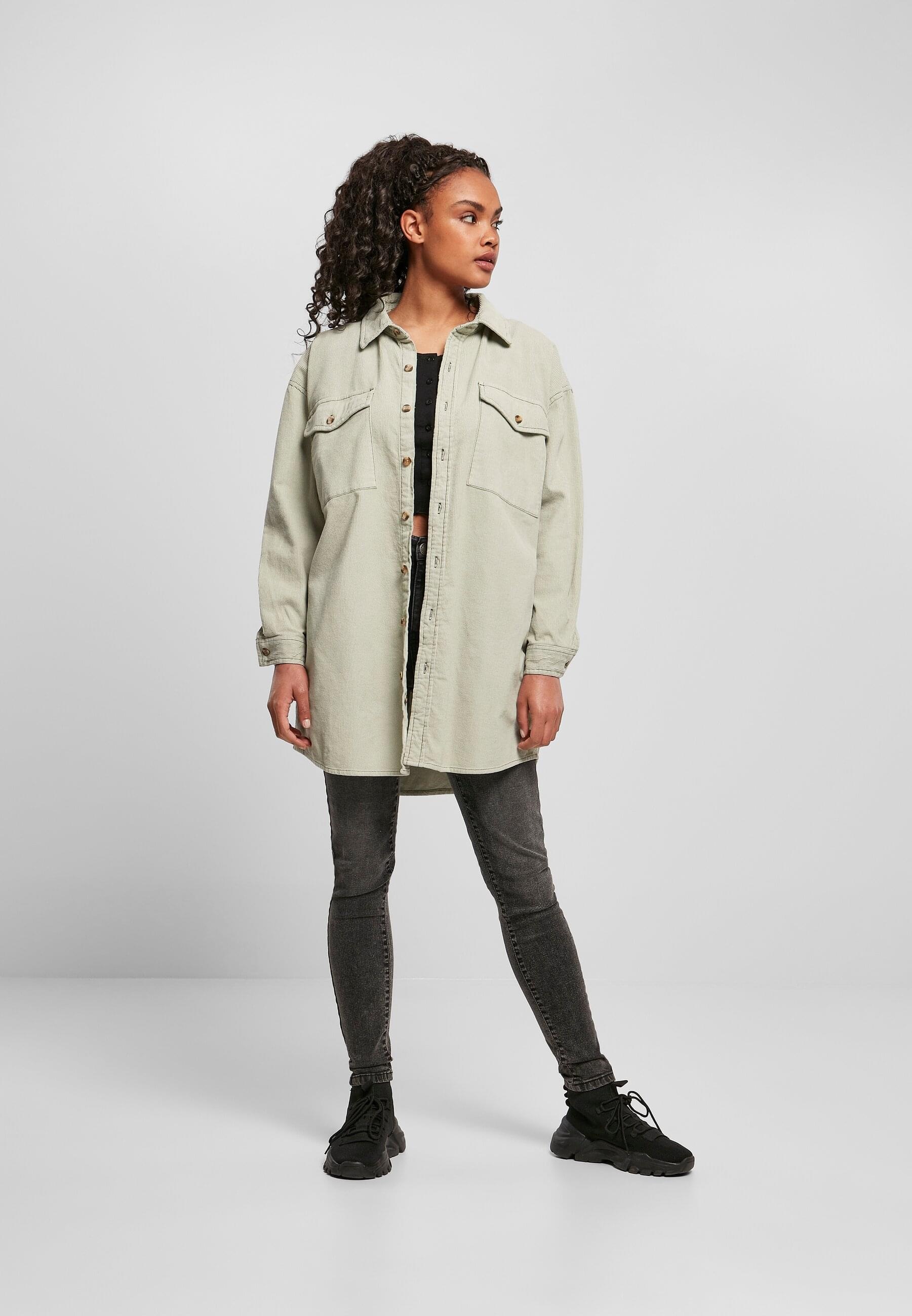URBAN CLASSICS Hemdbluse »Urban Classics Damen Ladies Long Corduroy Overshirt«