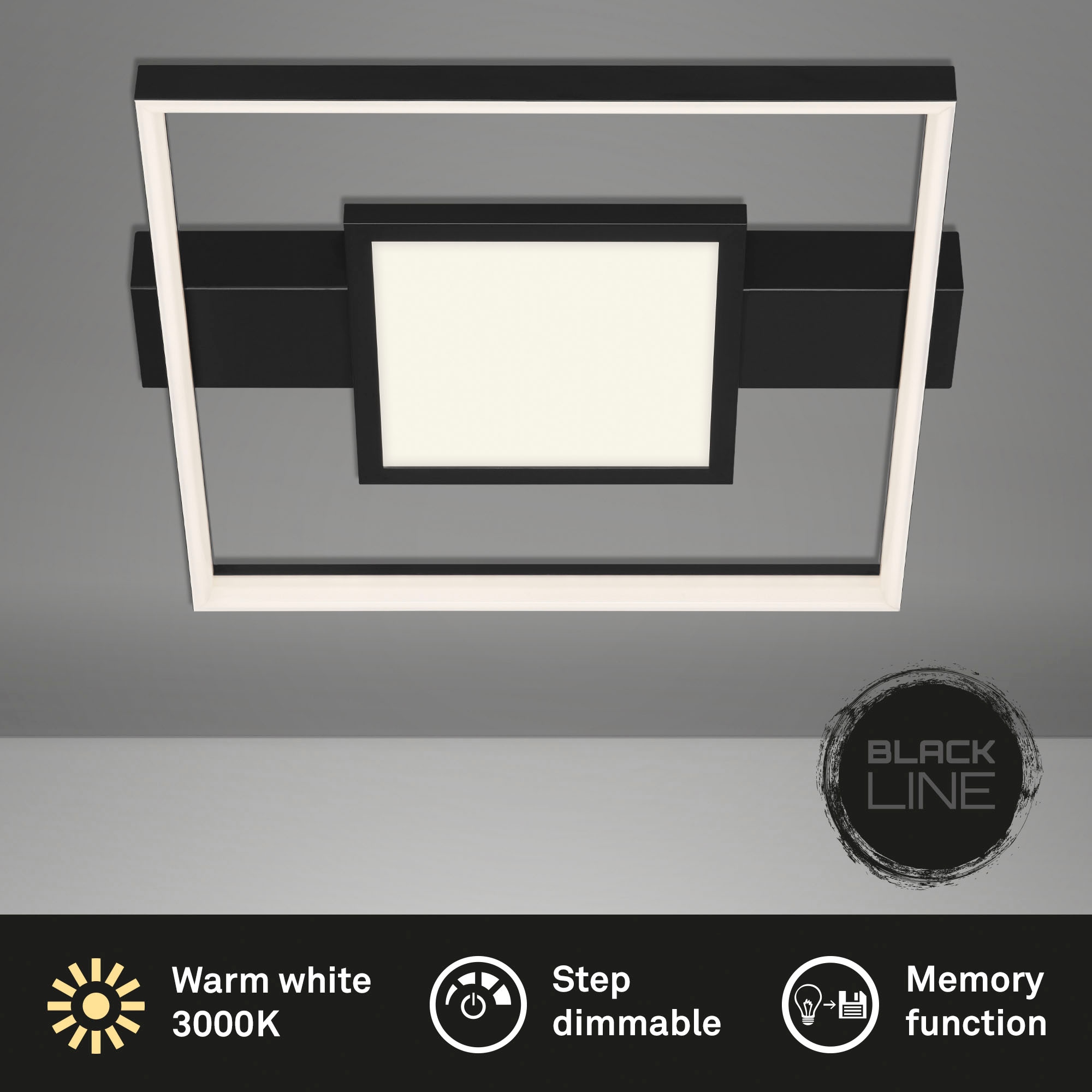 Briloner Leuchten LED Deckenleuchte mit Mittelbeleuchtung, 1 x LED fest integriert, 38W