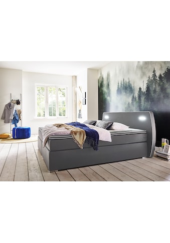 Boxspringbett »REX LED«, inklusive LED-Beleuchtung und Topper