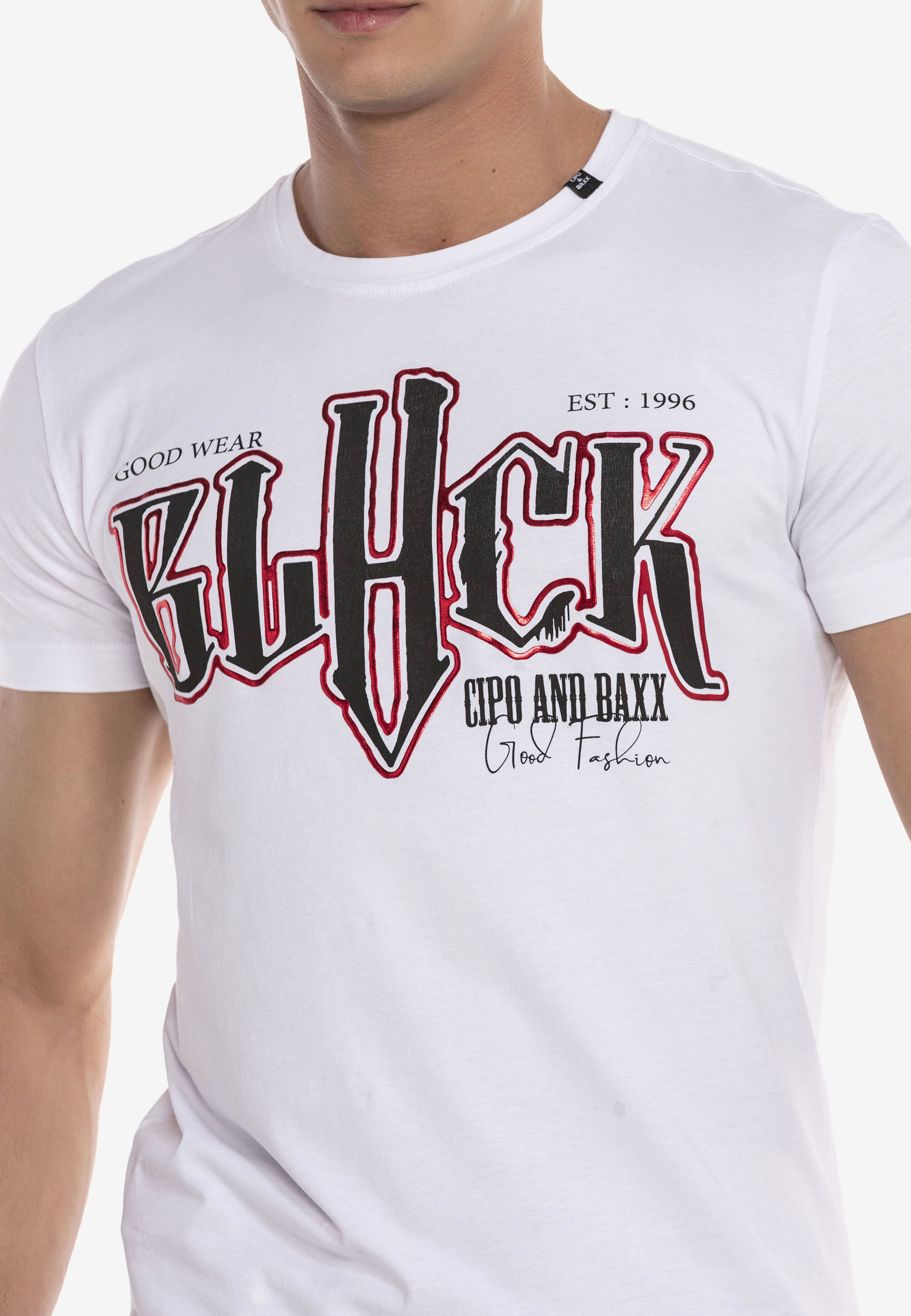 Cipo & Baxx T-Shirt »T-Shirt« mit großem Frontprint ein Highlight