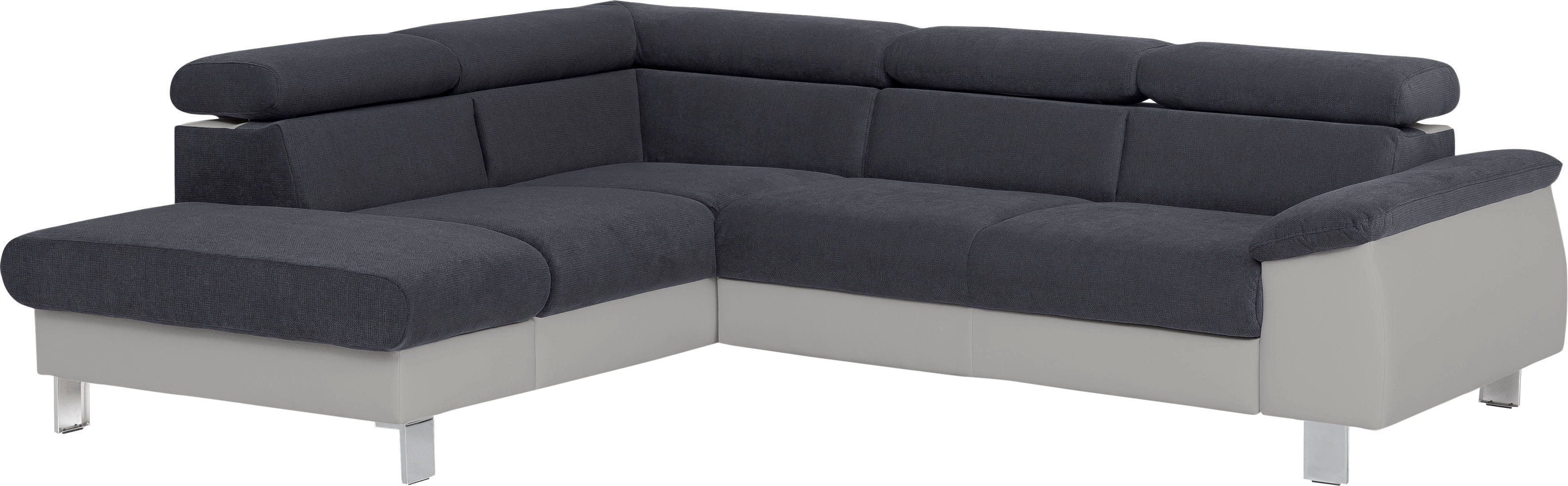COTTA Ecksofa "Komaris L-Form, B: 249 cm" mit Kopfteilverstellung, optional Schlaffunktion, Bettkasten & Licht